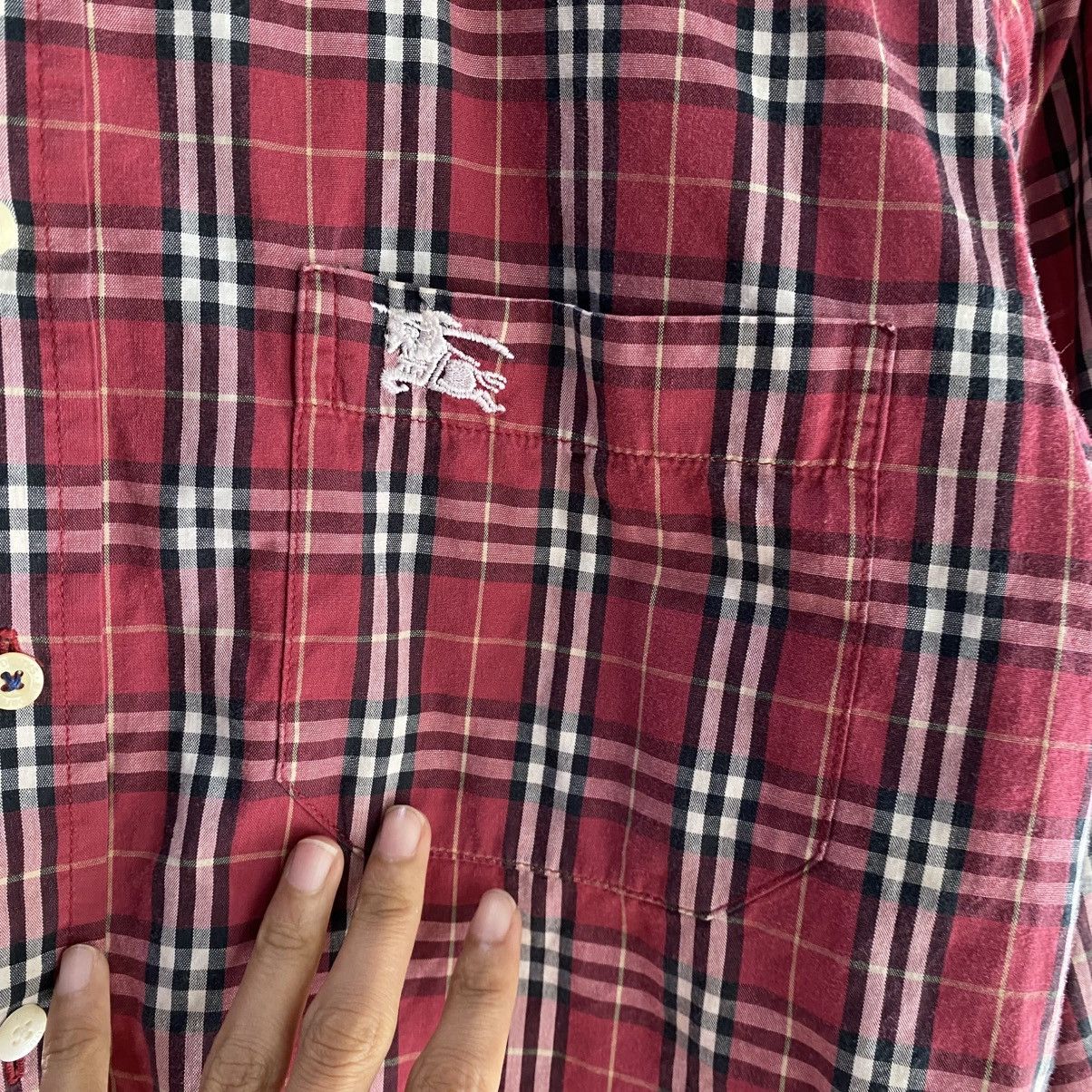 Burberry × Vintage Burberry Nova Check Light Maroon Shirt Button UP Size M Size US M / EU 48-50 / 2 - 5 Thumbnail