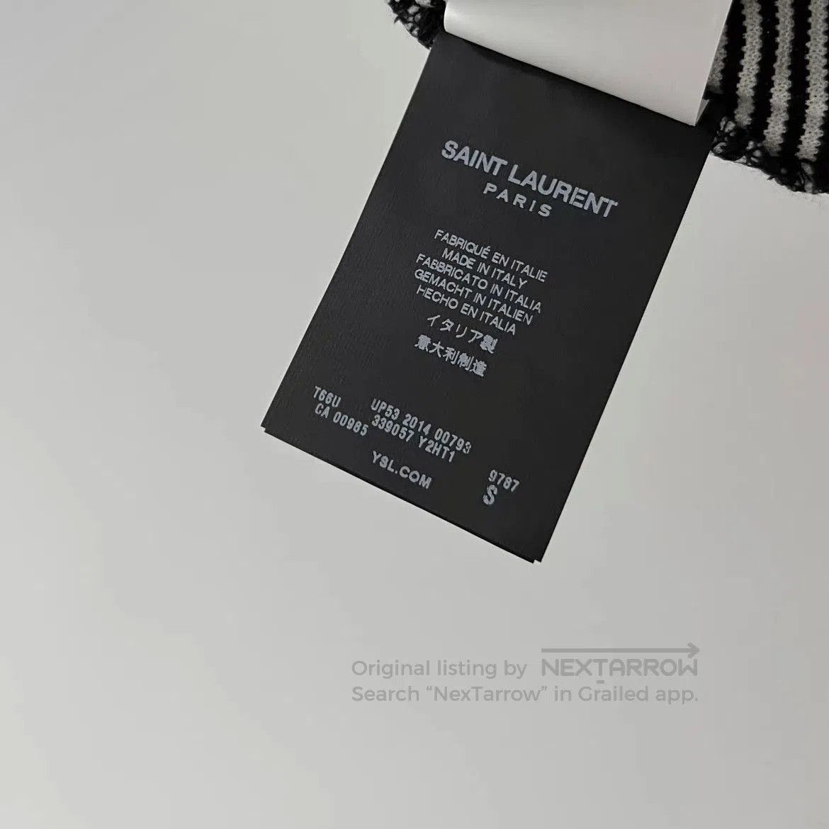 Saint Laurent Paris Saint Laurent Paris Henry Neck Grey Stripe Tee. Size US S / EU 44-46 / 1 - 6 Thumbnail