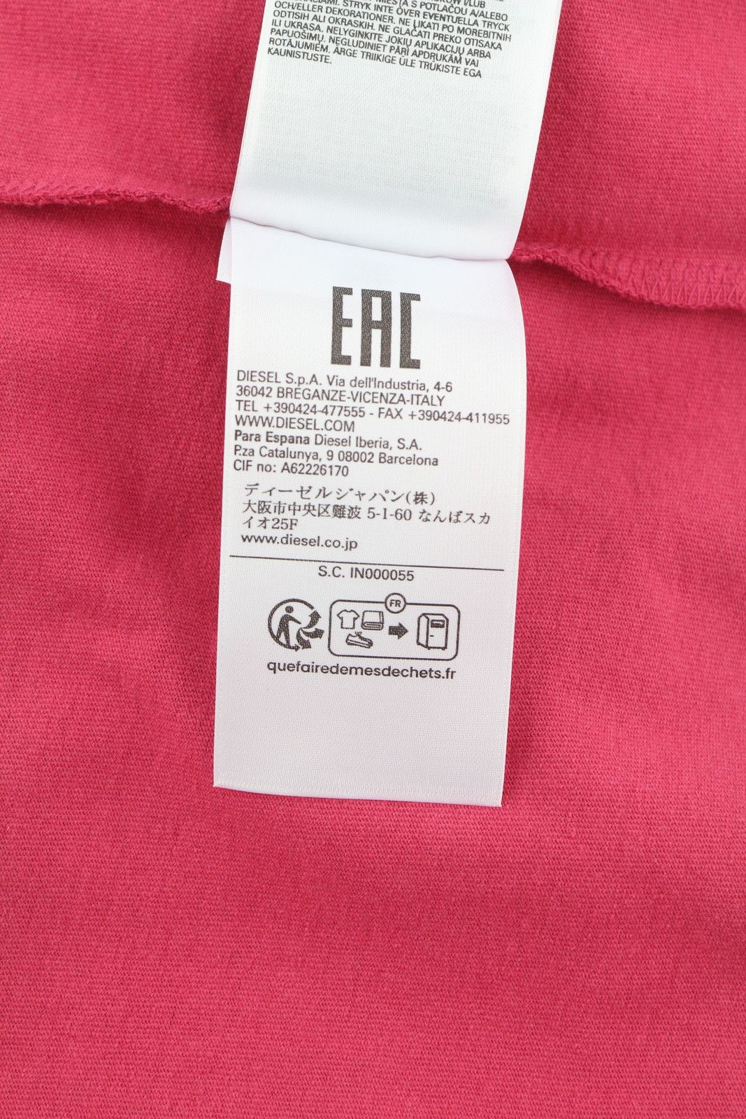 Diesel T-RUST L Pink Short Sleeve Crew Collar Tricot Stretch 85117 Size US L / EU 52-54 / 3 - 9 Thumbnail