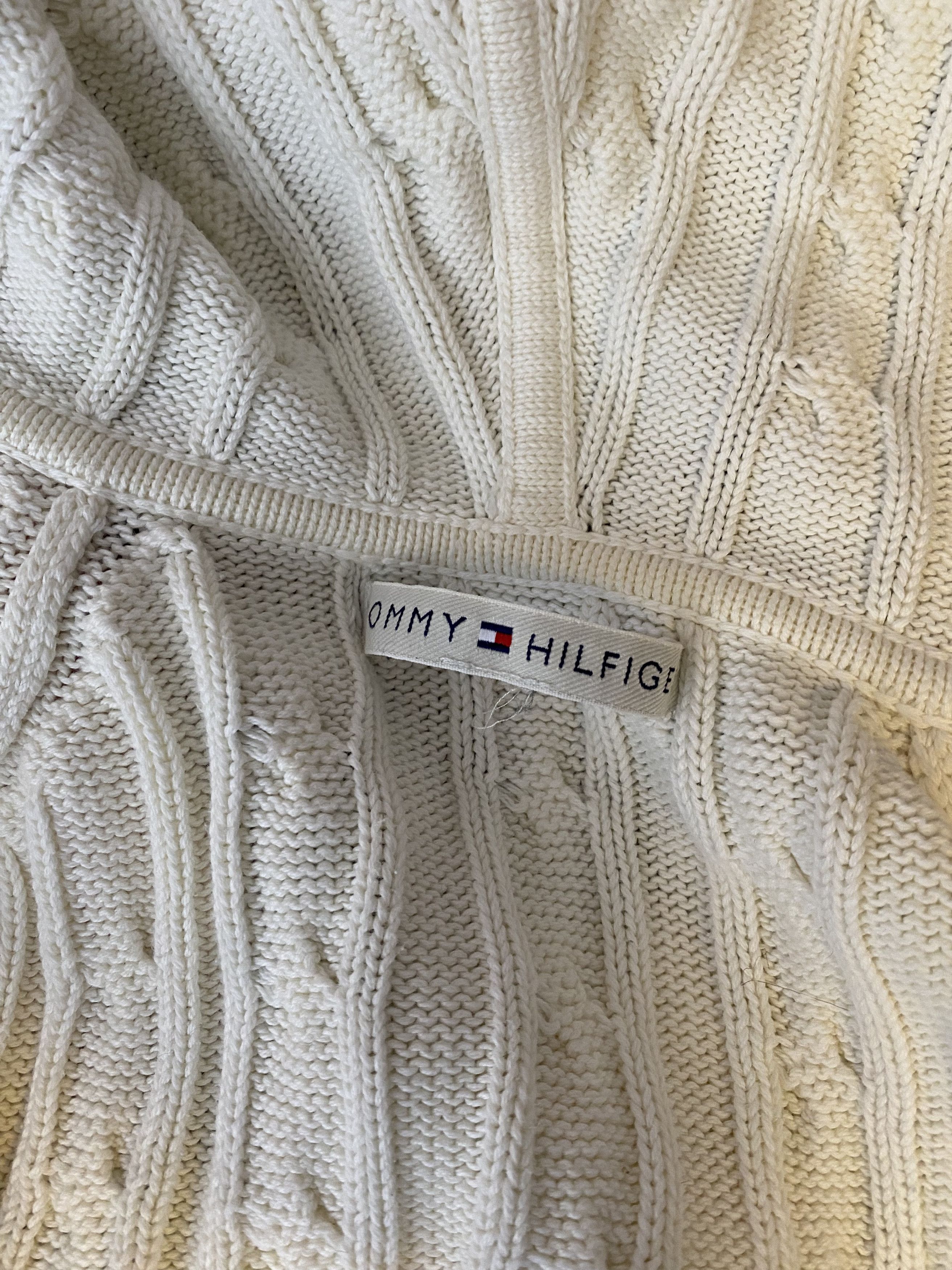 Tommy Hilfiger Tommy Hilfiger - White Cream Knit Hoodie Size ONE SIZE - 8 Thumbnail