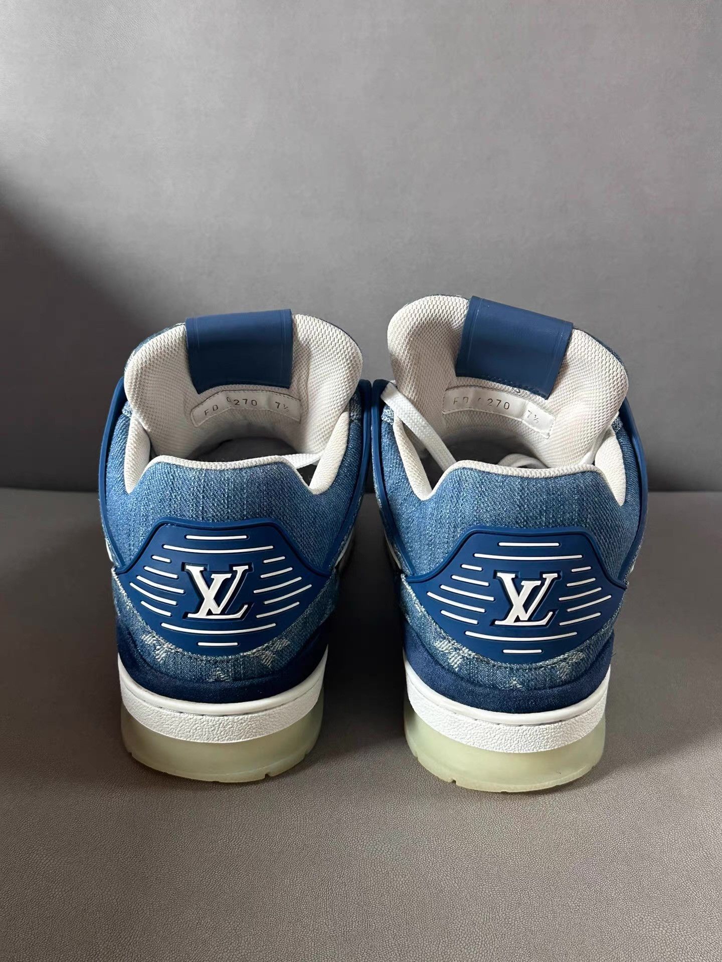 Louis Vuitton Louis Vuitton Trainer Blue Denim Q20 Size US 8.5 / EU 41-42 - 6 Thumbnail