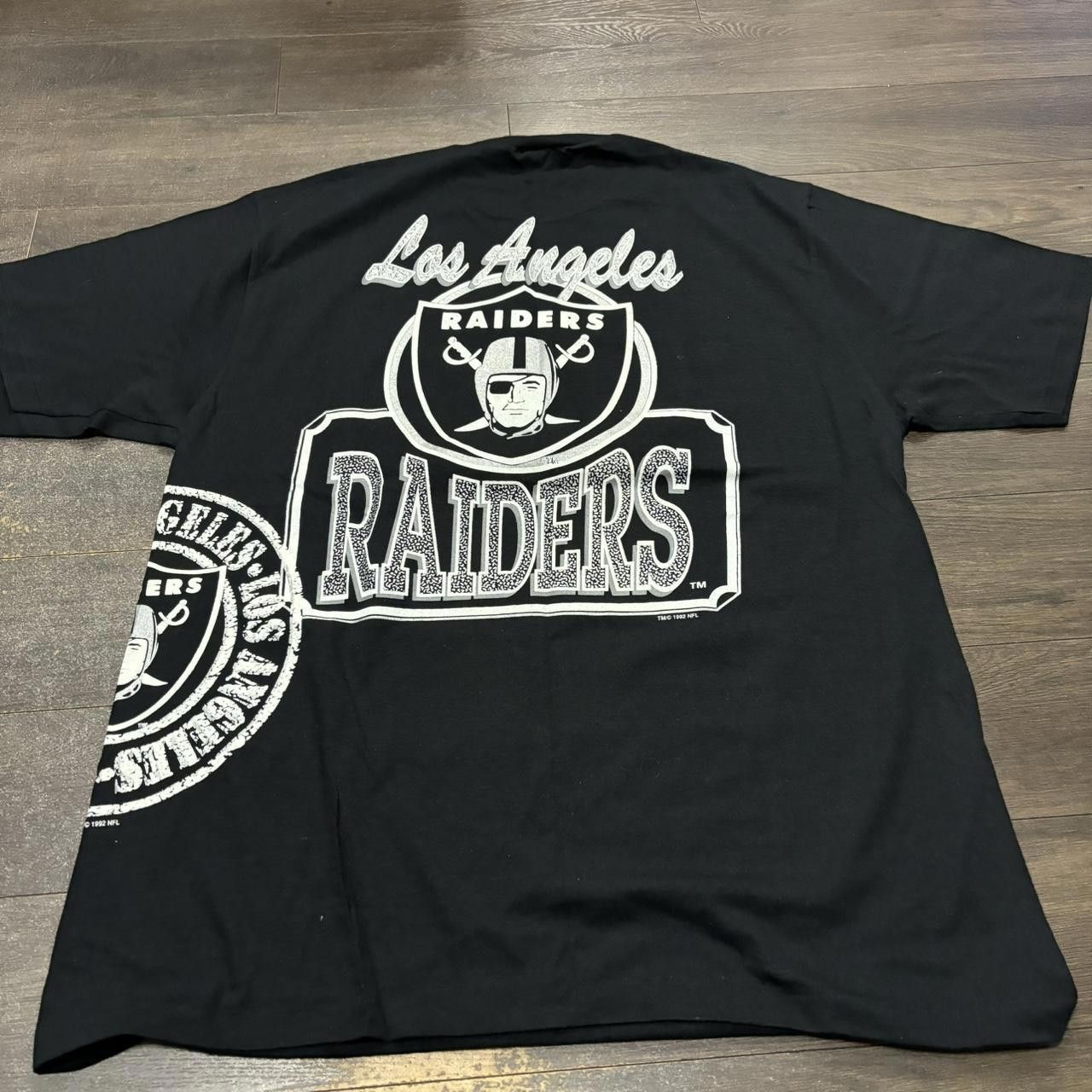 Designer Vintage Los Angeles Raiders All Over Print T Shirt Waves 90s Size US XL / EU 56 / 4 - 6 Thumbnail