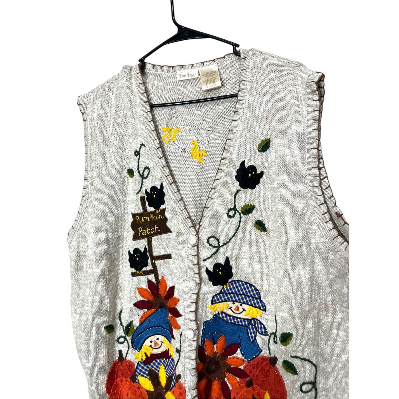 Other Vintage 1990s Bobbie Brooks Festive Fall / Halloween Sweater Vest Size 26w Size XXL / US 16-18 / IT 52-54 - 3 Thumbnail