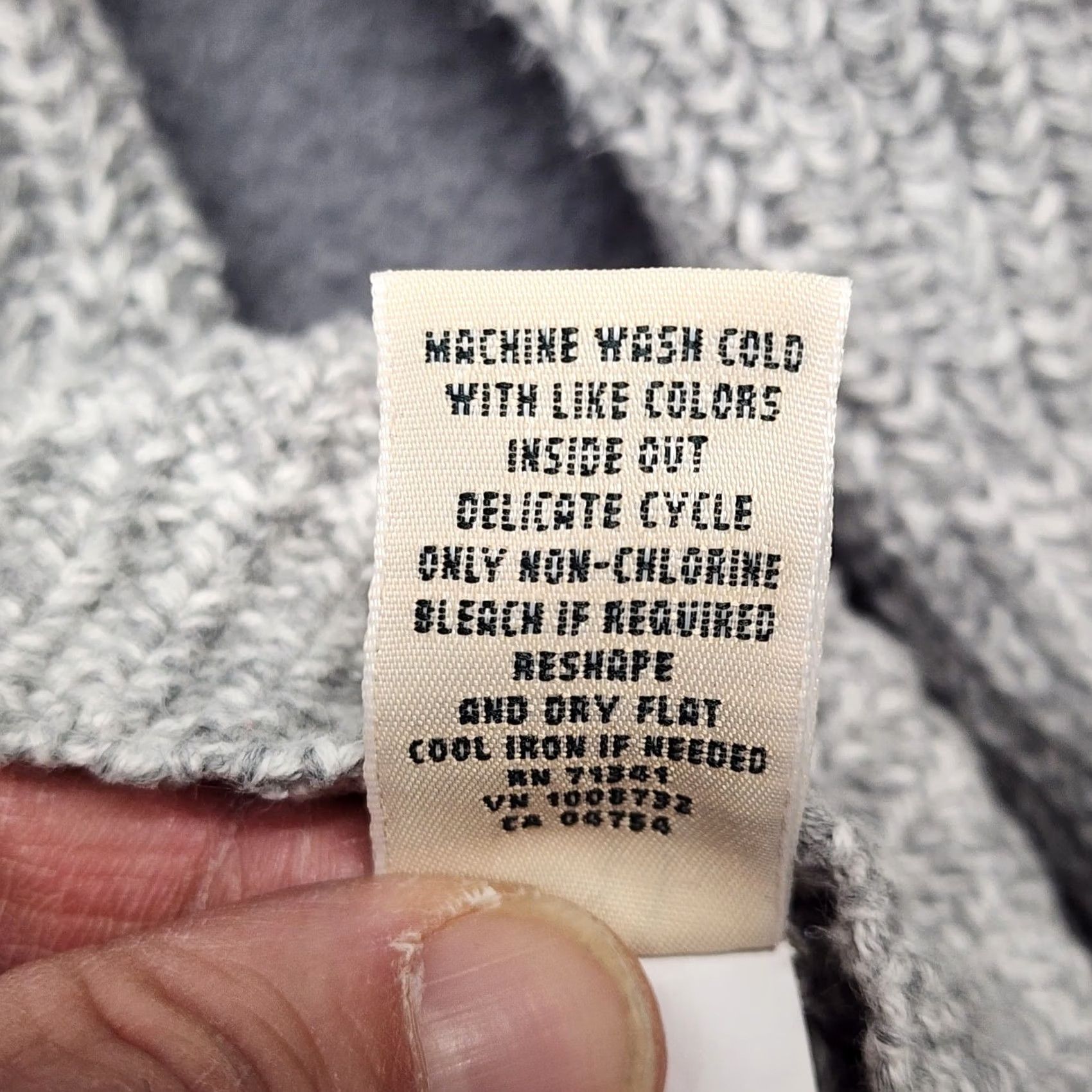Vintage VINTAGE LL Bean Sweater Jacket Womens Medium Grey Full Zip 100% Cotton Pockets 507434 Size M / US 6-8 / IT 42-44 - 6 Thumbnail
