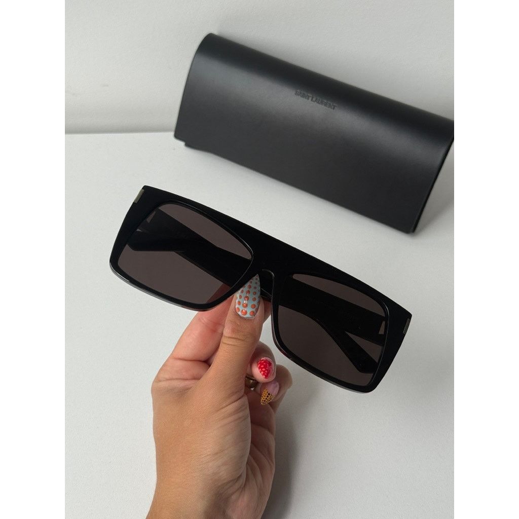 Saint Laurent Paris NEW Saint Laurent SL651 Vitti Oversized Sunglasses in Black Size ONE SIZE - 7 Thumbnail