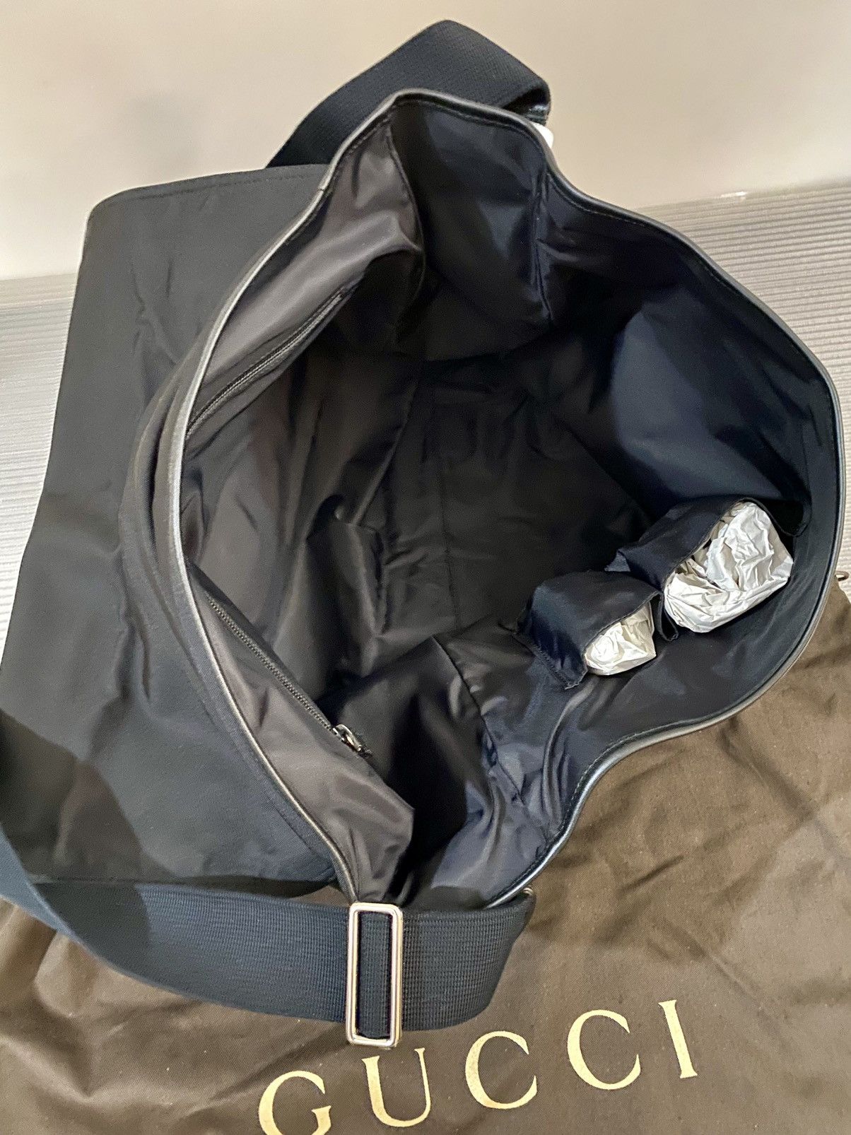 Gucci Gucci 🇮🇹 Nero ballistic nylon messenger bag unisex NEW Size ONE SIZE - 9 Thumbnail