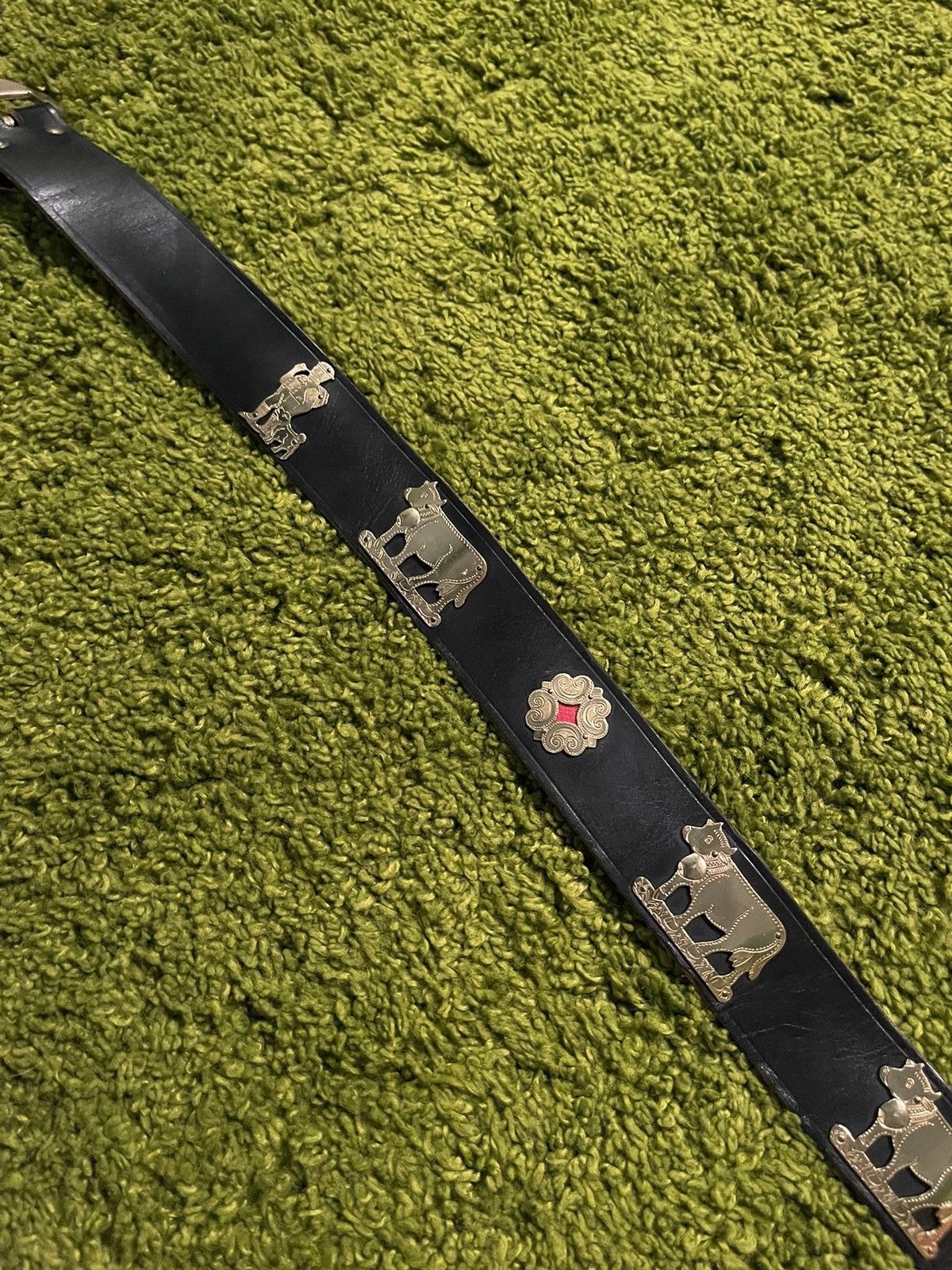Cowboy Equipment × Etro × Genuine Leather Etro 90s vintage iconic cows logo western cowboy belt Size 36 - 6 Thumbnail