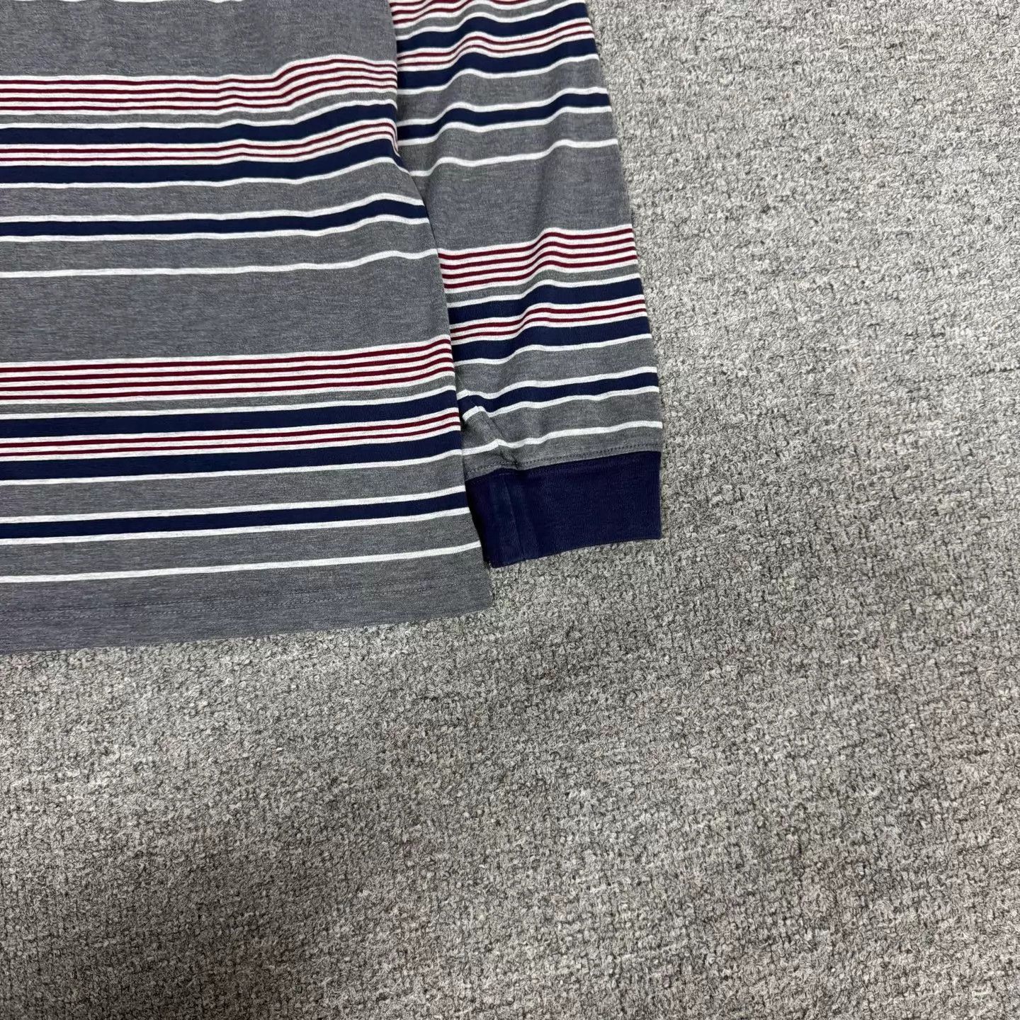 Miu Miu MIU MIU logo gray blue colorblock stripe pocket LS tee Size S / US 4 / IT 40 - 6 Thumbnail
