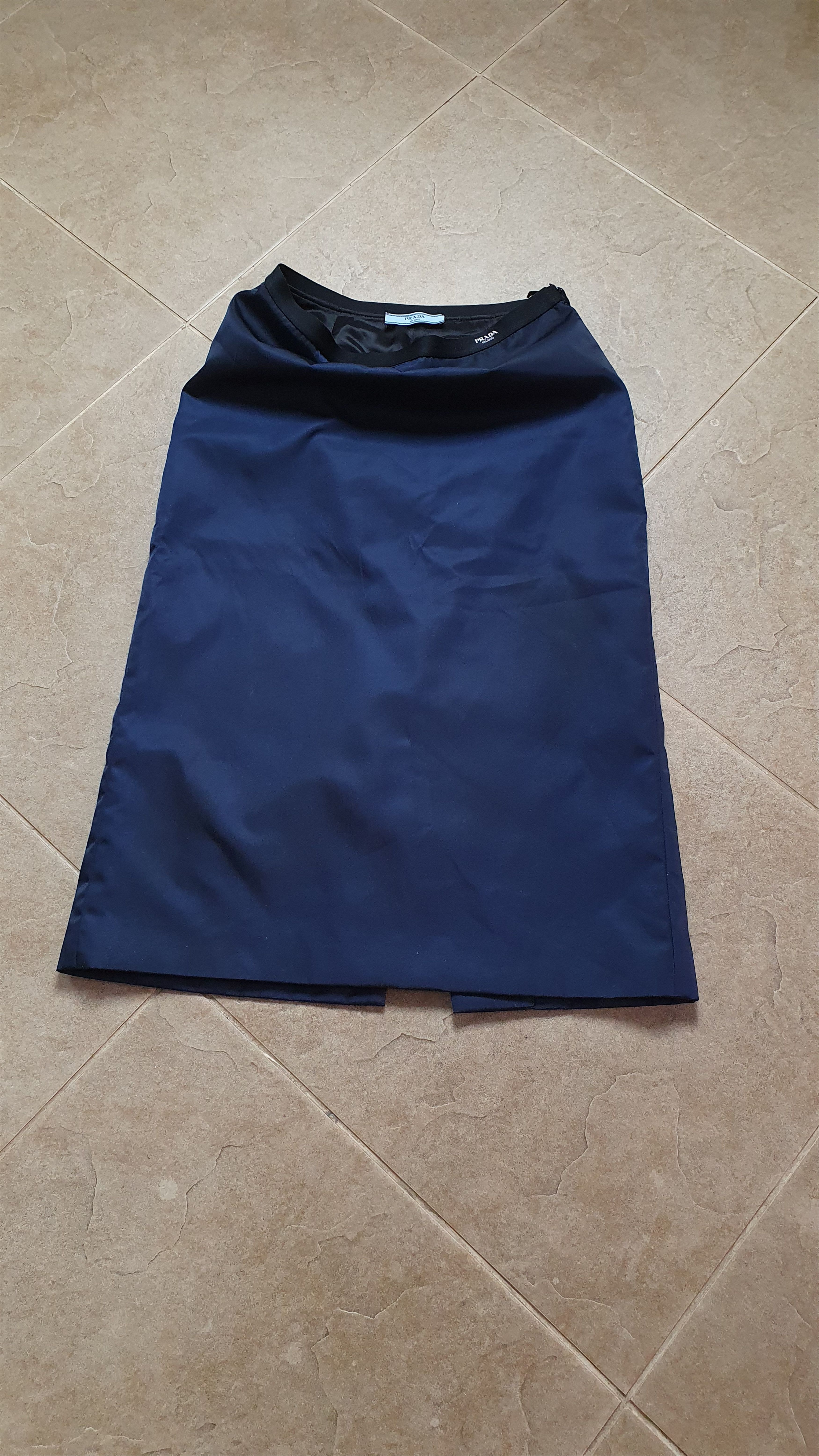 Prada Vintage women's re-nylon skirt PRADA blue skirt size 38 Size 38" / US 16 / IT 52 - 1 Thumbnail