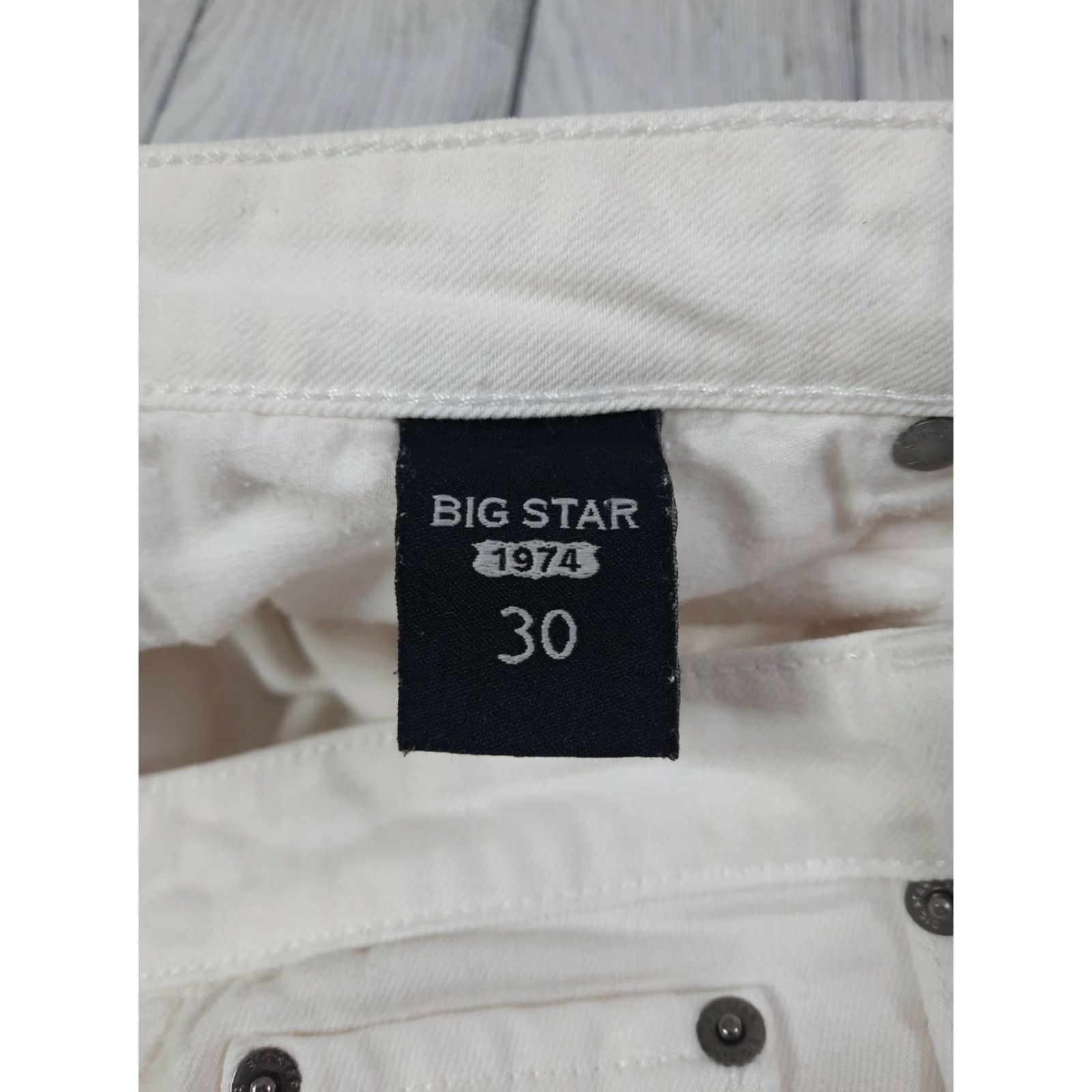 Denime BIG STAR Jeans Women's Remy Skinny Low Rise White Denim Crop 32x25 Slim Stretch Cotton Blend Jeans Women's Skinny Fit 30 32in 25in Star Theme Size 30" / US 8 / IT 44 - 5 Thumbnail