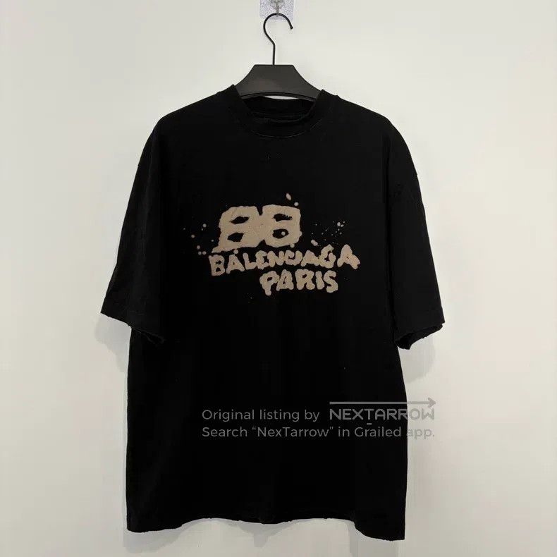 Balenciaga Balenciaga Letter printed T-shirt with round neck and shor Size US XS / EU 42 / 0 - 1 Thumbnail