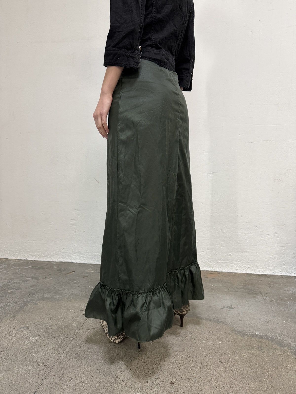 Vintage Vintage y2k Green Maxi Skirt Size 28" / US 6 / IT 42 - 3 Thumbnail