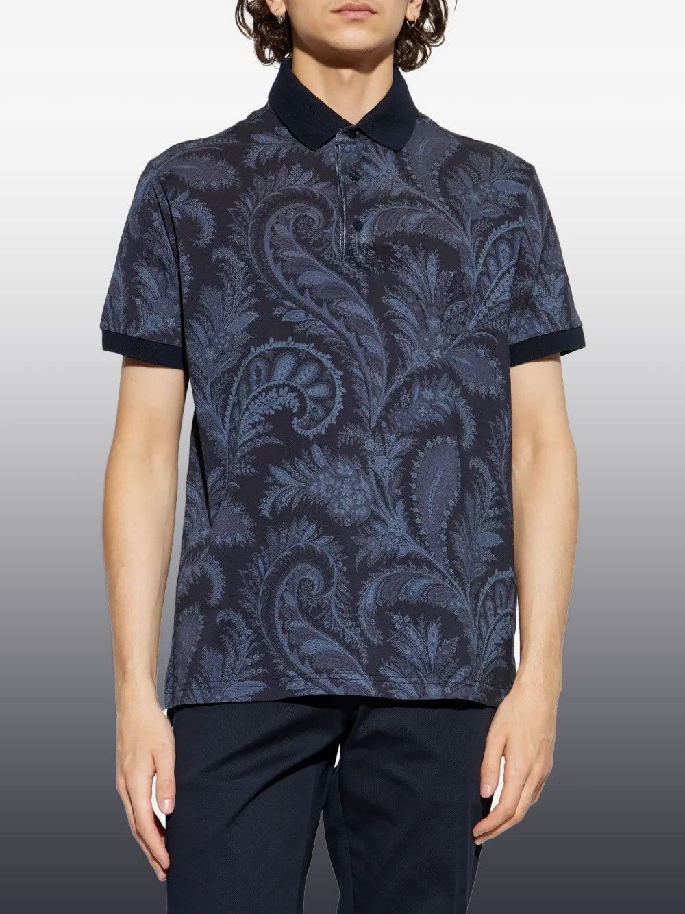 Other Paisley-Print Cotton Polo Shirt Size US S / EU 44-46 / 1 - 1 Thumbnail