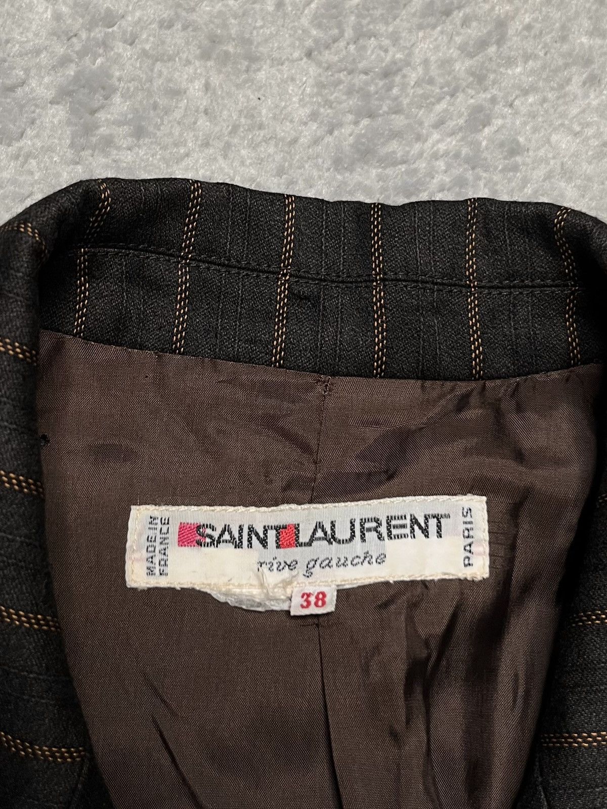 Saint Laurent Paris Grey Orange Striped Classic Luxury Blazer Saint Laurent Size M / US 6-8 / IT 42-44 - 6 Thumbnail