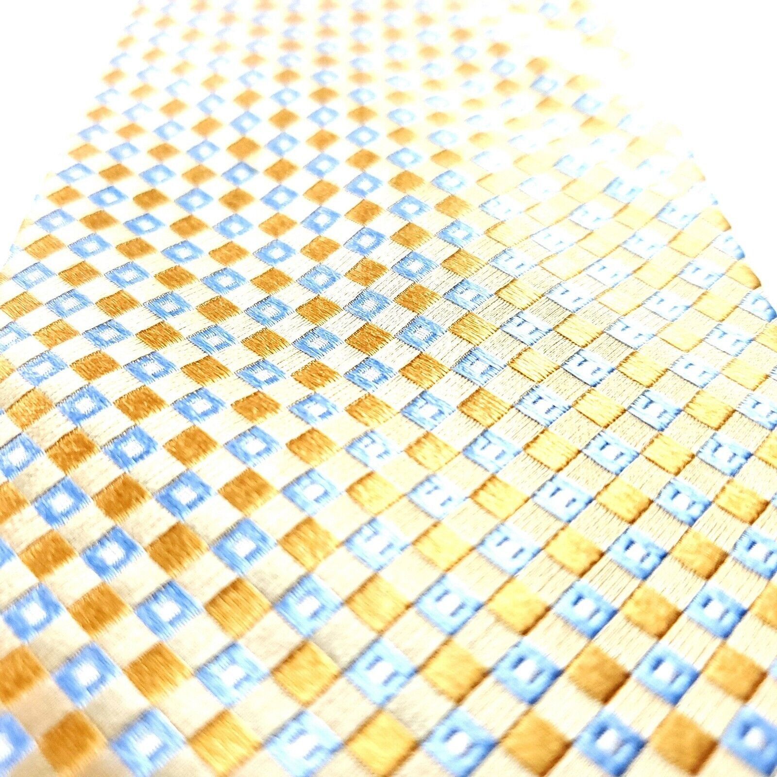 Michael Kors Michael Kors Silk Tie Yellow Woven Blue Check Size ONE SIZE - 2 Thumbnail
