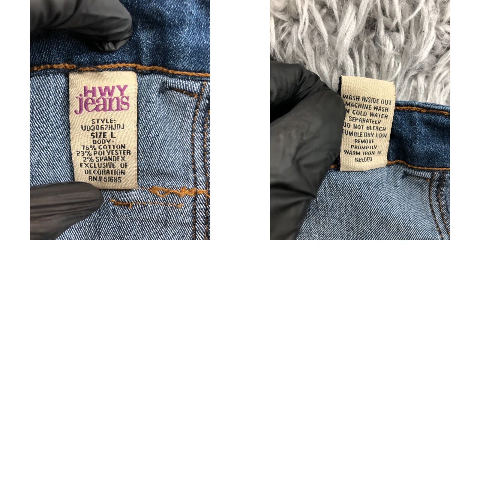 Vintage Highway Jeans Skirt A-Line Midi Womens L Blue Denim Slit Pockets Stretch Machine Washable Regular Size 36" / US 14 / IT 50 - 8 Thumbnail