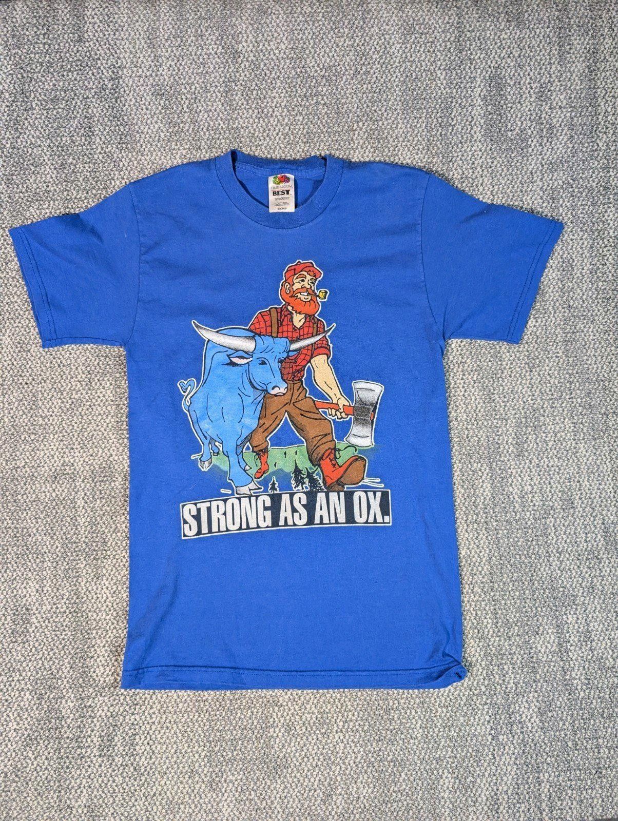 Fruit Of The Loom 90s Strong As An OX Blue Small Fruit Of The Loom Shirt Size US S / EU 44-46 / 1 - 1 Thumbnail