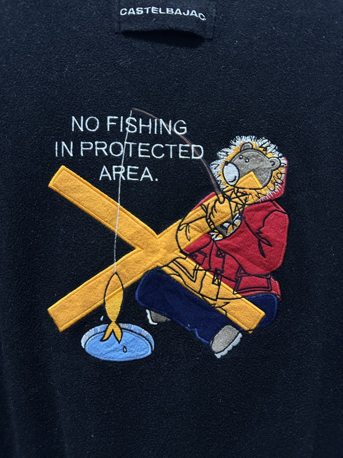 Jean Charles De Castelbajac Castelbajac Sweatshirt Fleece No Fishing in Protected Area Size US M / EU 48-50 / 2 - 3 Thumbnail