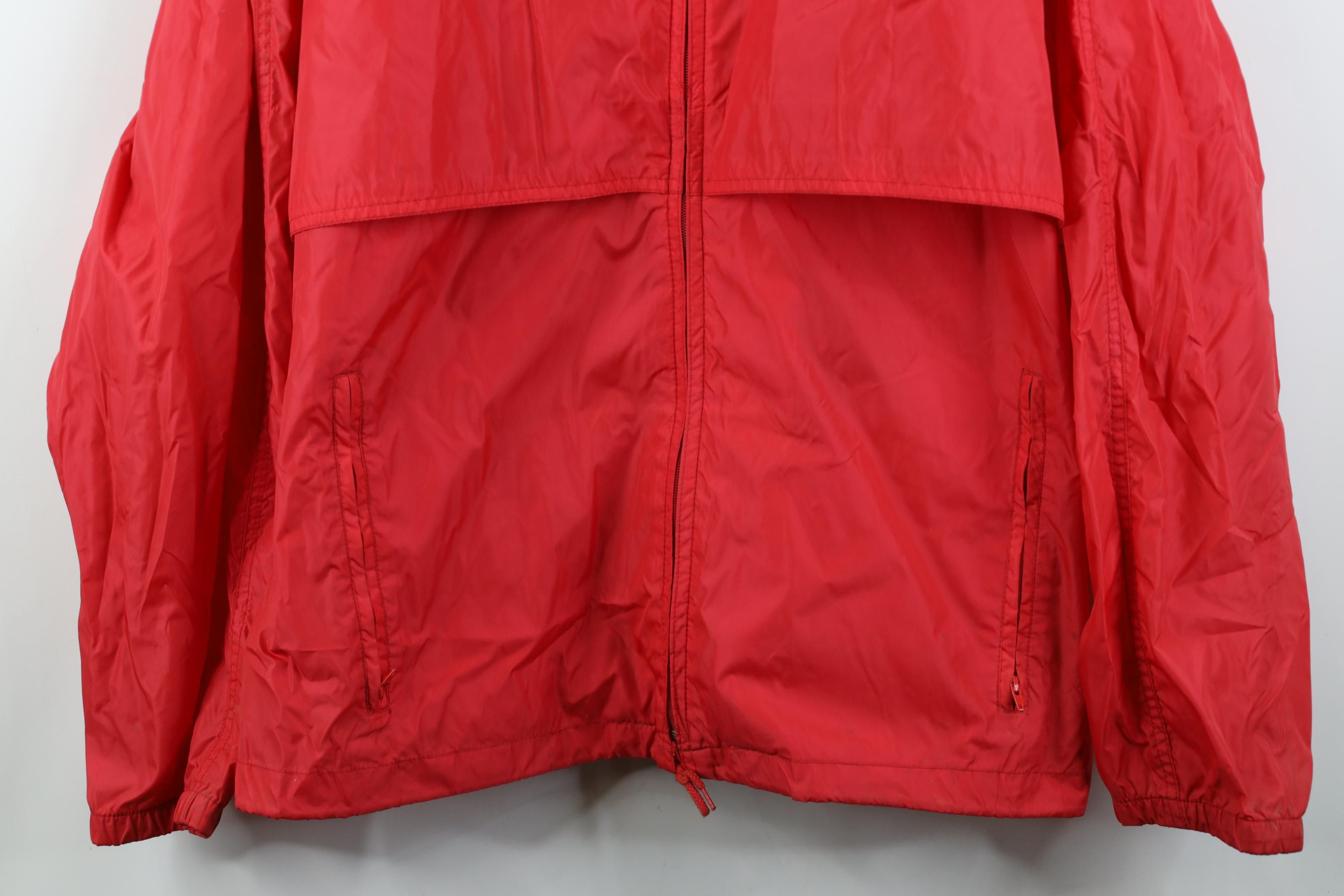 Woolrich Woolen Mills Vintage 90s Woolrich Hooded Full Zip Windbreaker Jacket Red Size US L / EU 52-54 / 3 - 3 Thumbnail
