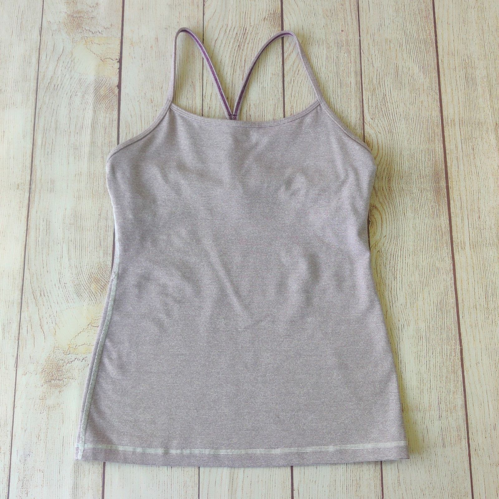 Lululemon Lululemon Power Y Tank purple wee stripe sz 6 Size M / US 6-8 / IT 42-44 - 1 Thumbnail