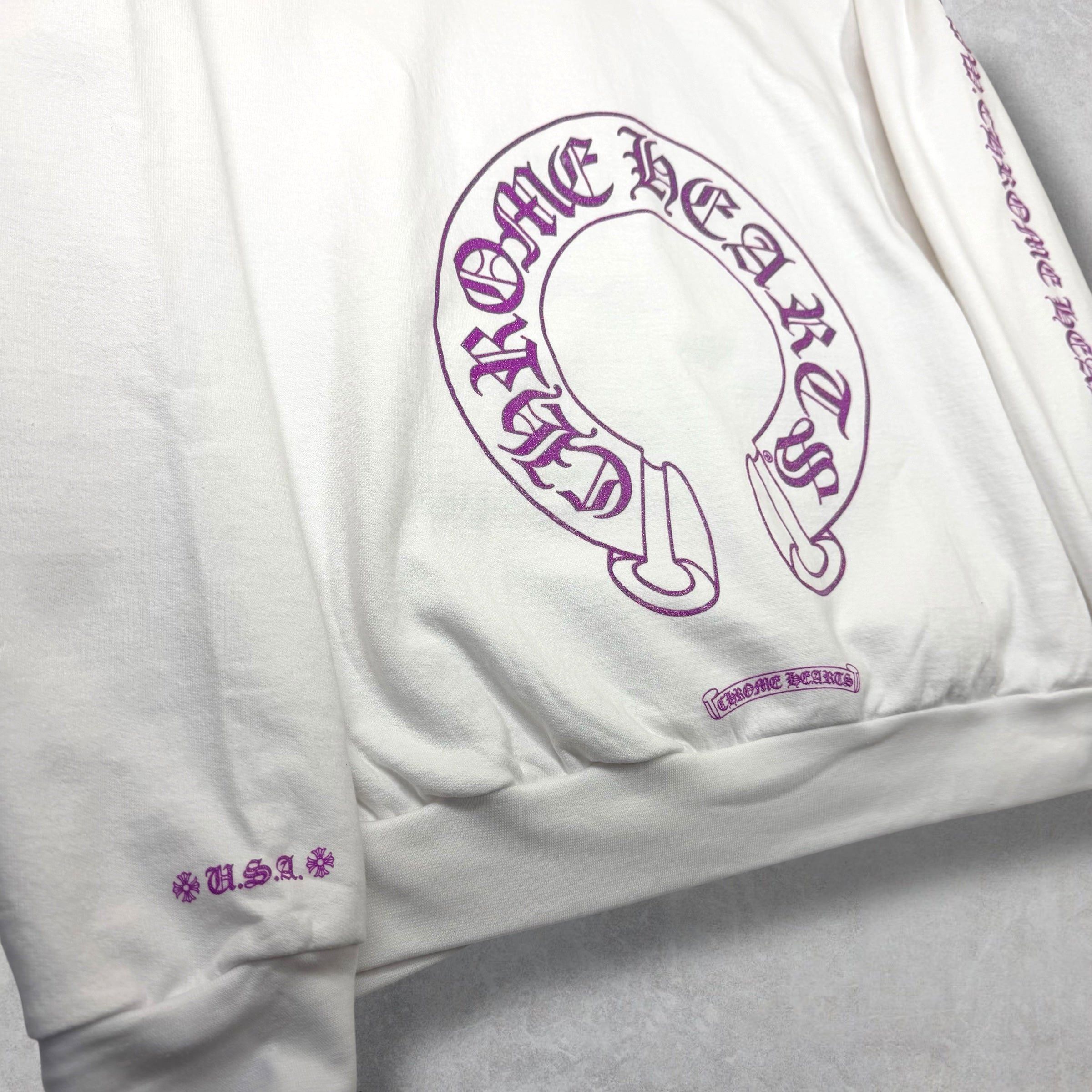 Chrome Hearts Chrome Hearts Purple Glitter Horseshoe Hoodie XXL Size US XXL / EU 58 / 5 - 4 Thumbnail