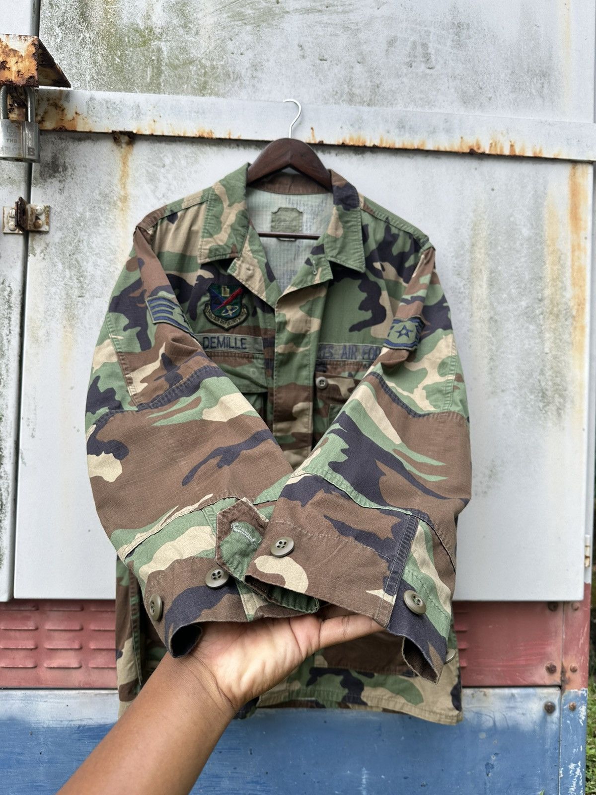 Vintage 🪖Vintage US Air Force Uniform Camo Jacket Size US XL / EU 56 / 4 - 6 Thumbnail