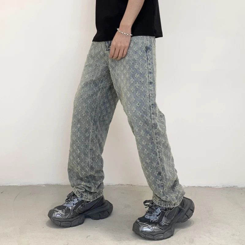 Jean × Vintage Streetwear Design Cross Straight Jeans Pants y2k Size US 30 / EU 46 - 2 Thumbnail