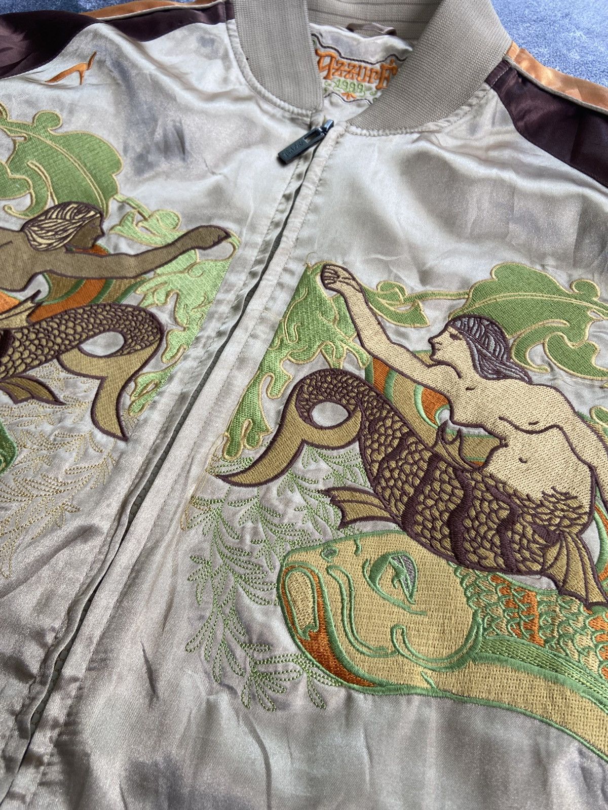 Japanese Brand × Toyo Enterprises 💥90'S JAPAN SUKAJAN SOUVENIR POSEIDON AZZURE JACKET Size US XL / EU 56 / 4 - 8 Thumbnail