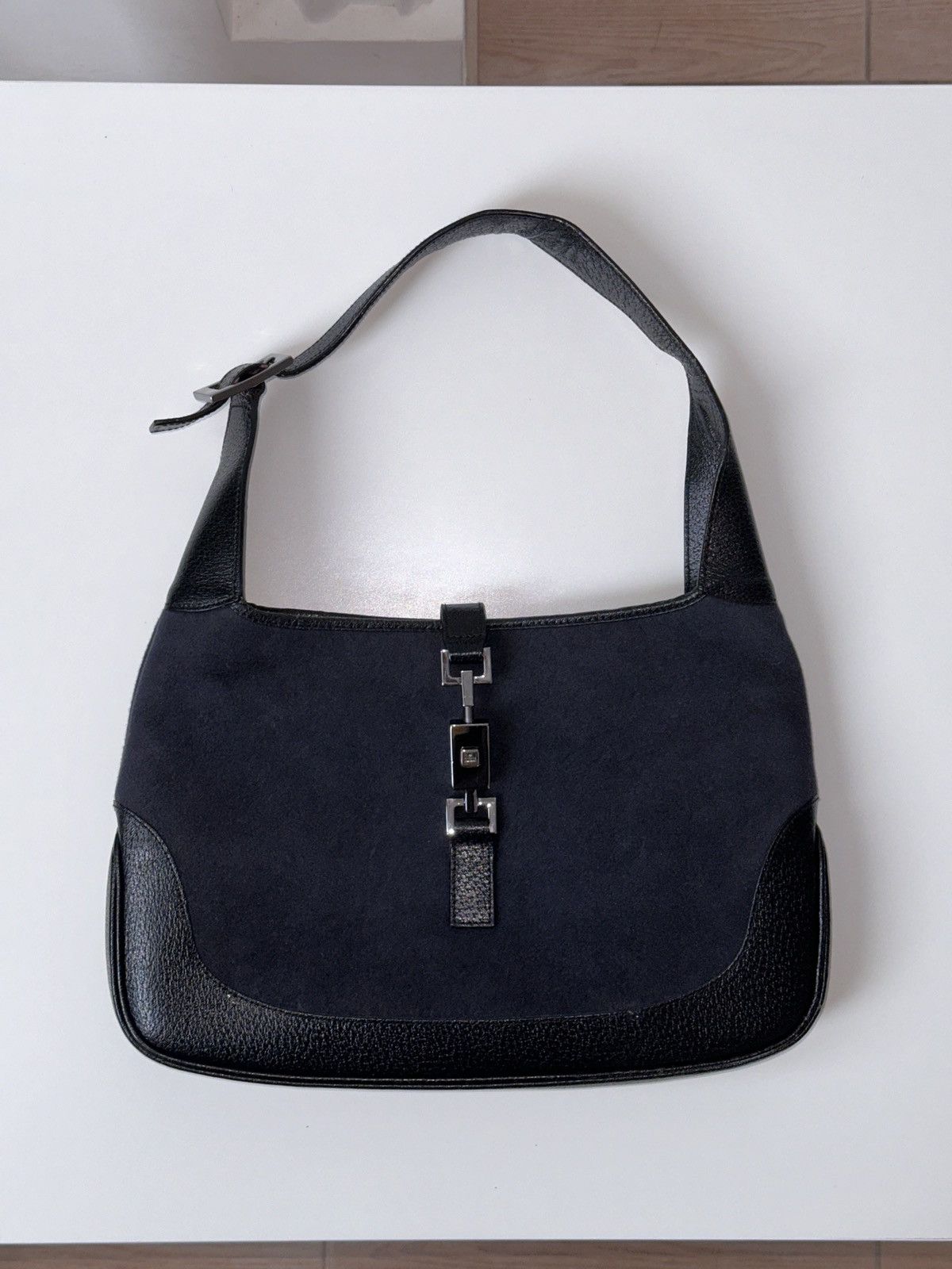 Gucci GUCCI Jackie Bag Wool Leather Black / Navy 001•3306 Size ONE SIZE - 3 Thumbnail
