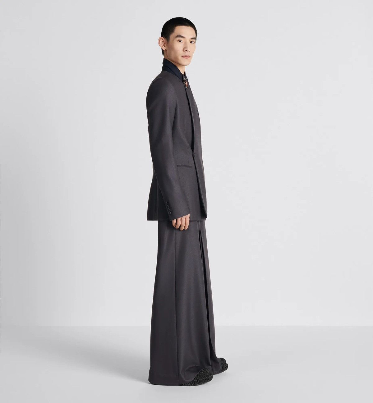 Dior × Kim Jones Dior dark grey wool oblique jacket and pants suit 48 Size 48R - 3 Thumbnail