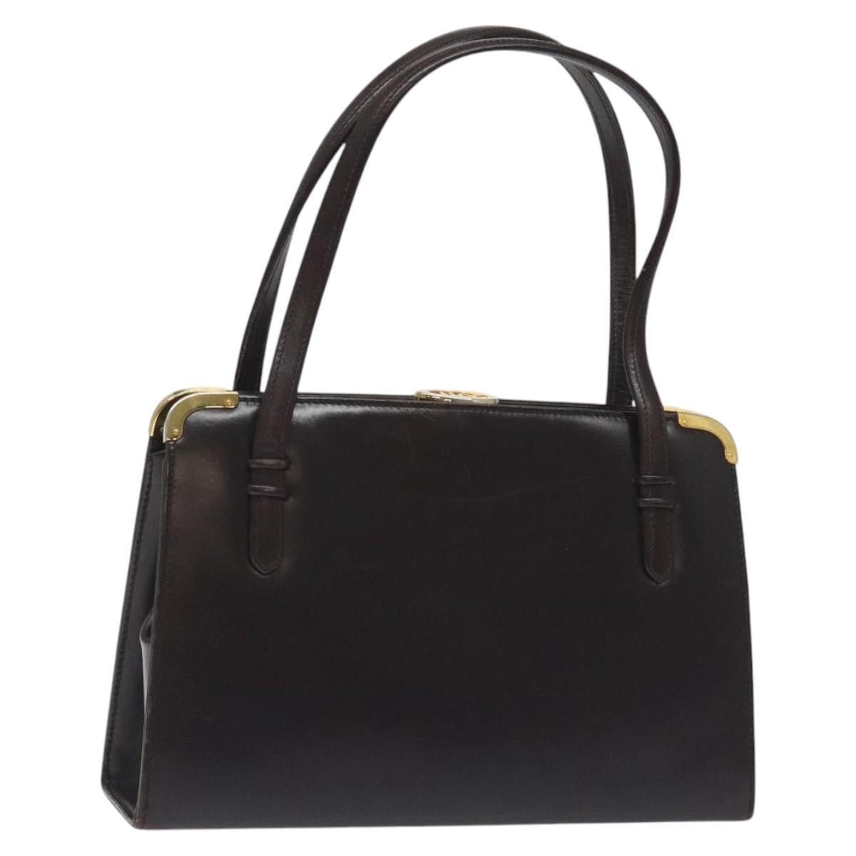 Gucci GUCCI Hand Bag Leather Brown Gold Size ONE SIZE - 1 Thumbnail