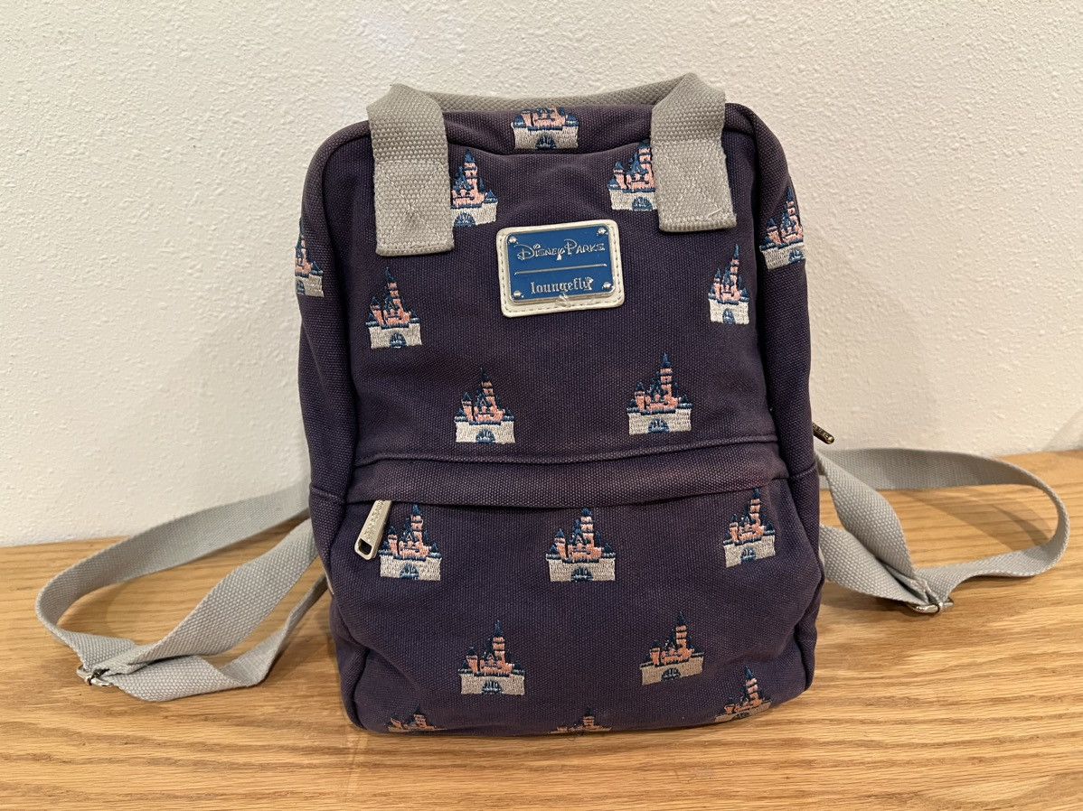 Disney Retired Disney Parks Loungefly Castle Canvas Backpack Size ONE SIZE - 1 Thumbnail