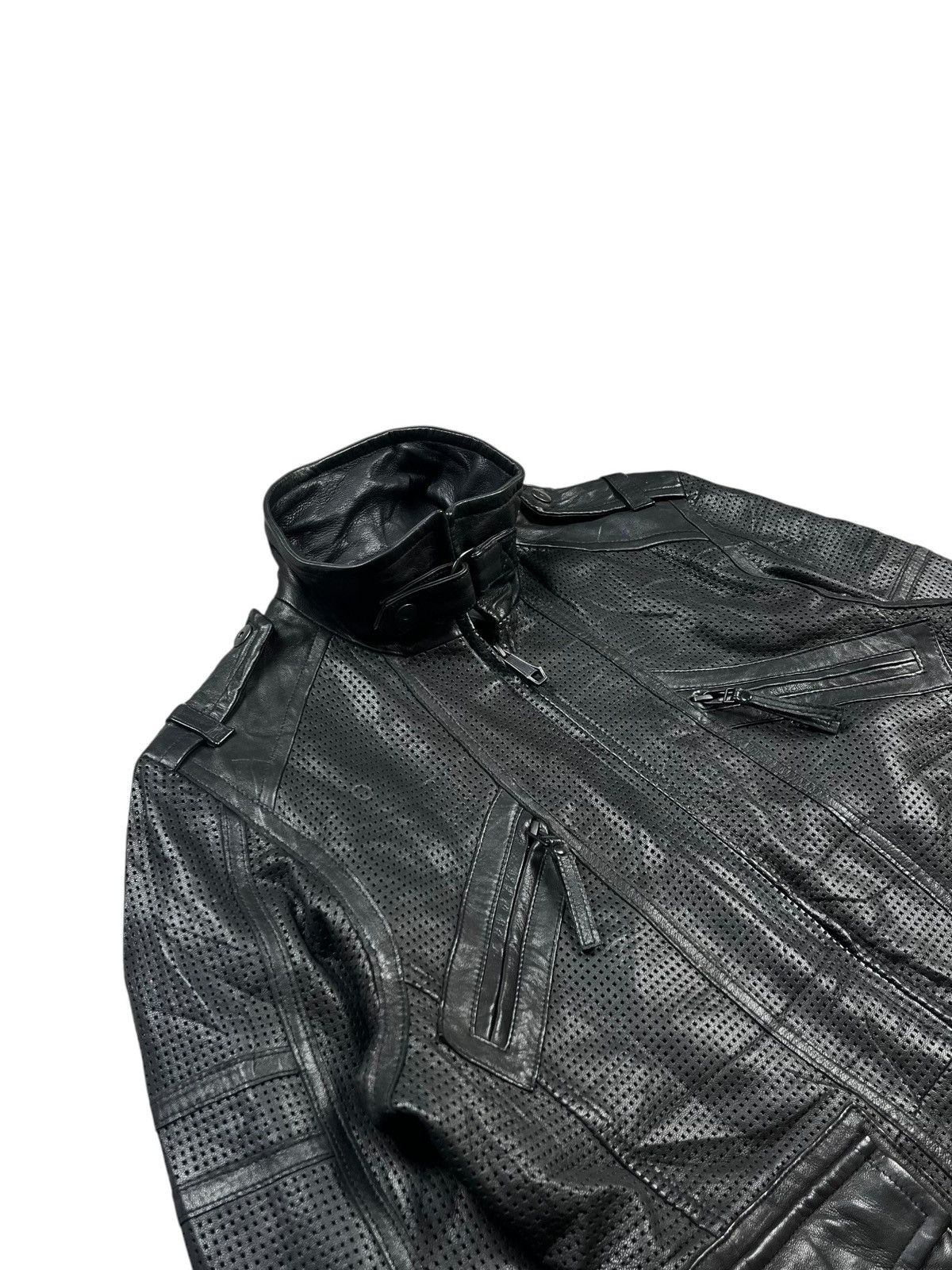 5351 POUR LES HOMMES Old 5351 Pourless Homme - Cyber Rider Leather Jacket Size US M / EU 48-50 / 2 - 8 Thumbnail