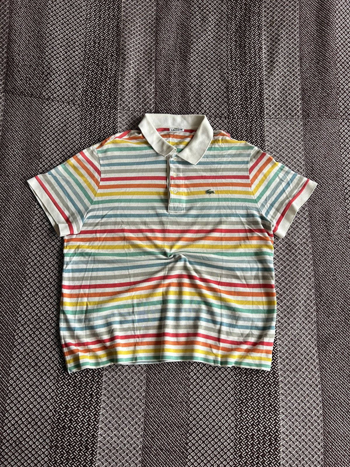 Lacoste Vintage 2000s Lacoste Multicolor Striped Polo Shirt | Grailed