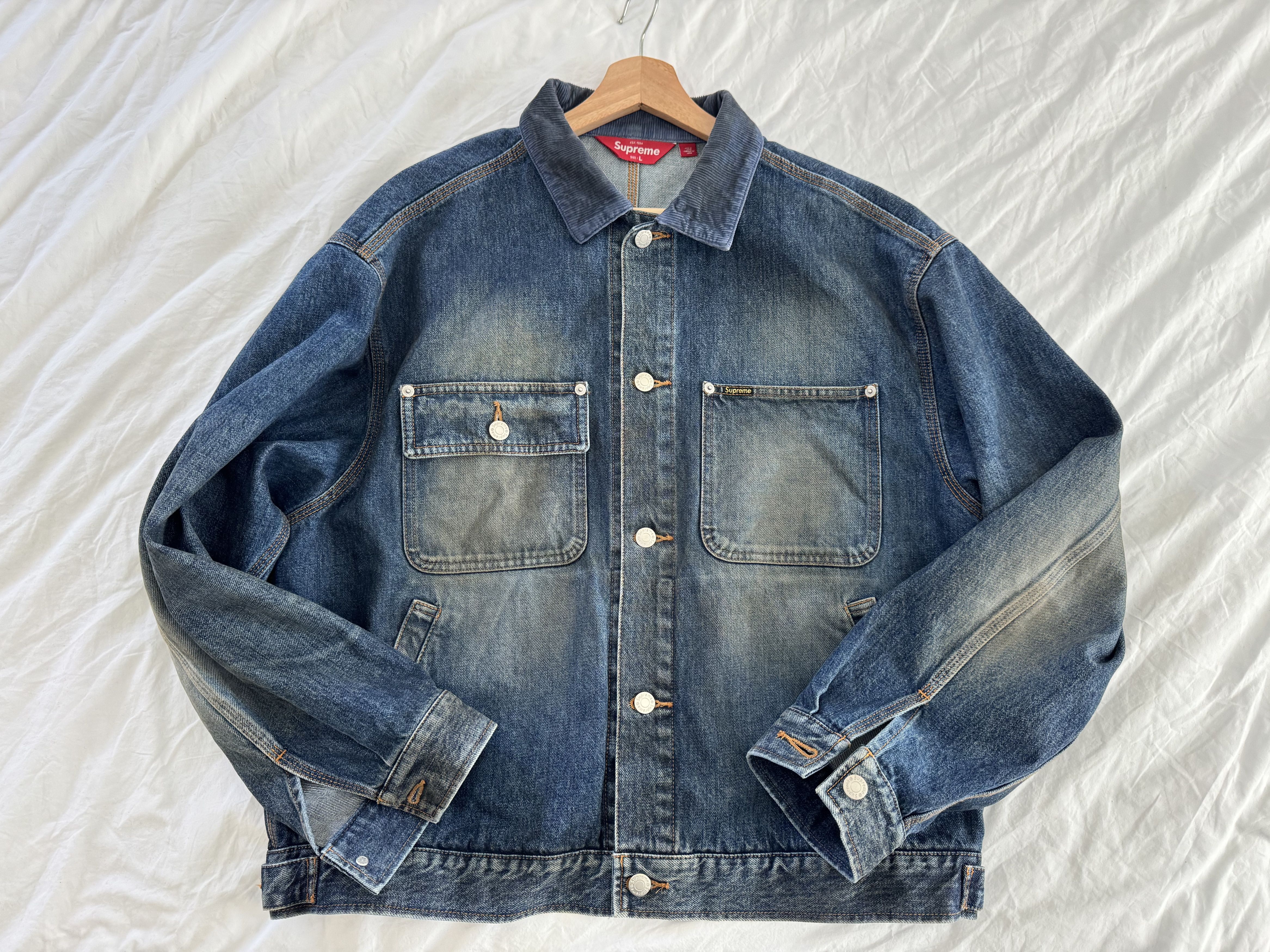 Burberry × Supreme Supreme Burberry Denim Trucker Jacked Washed