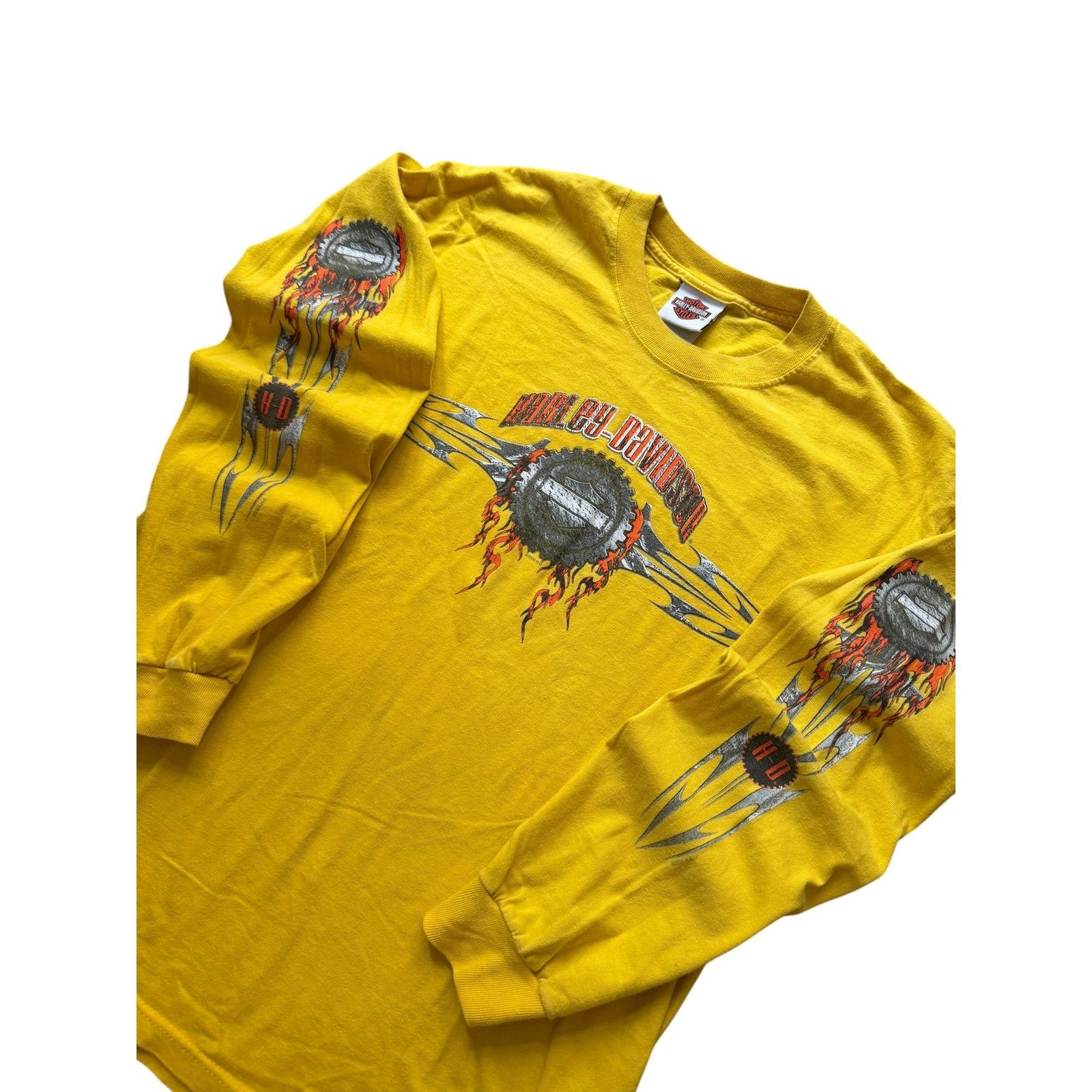 Harley Davidson Vintage Harley Davidson Yellow Long Sleeve Size US L / EU 52-54 / 3 - 2 Thumbnail