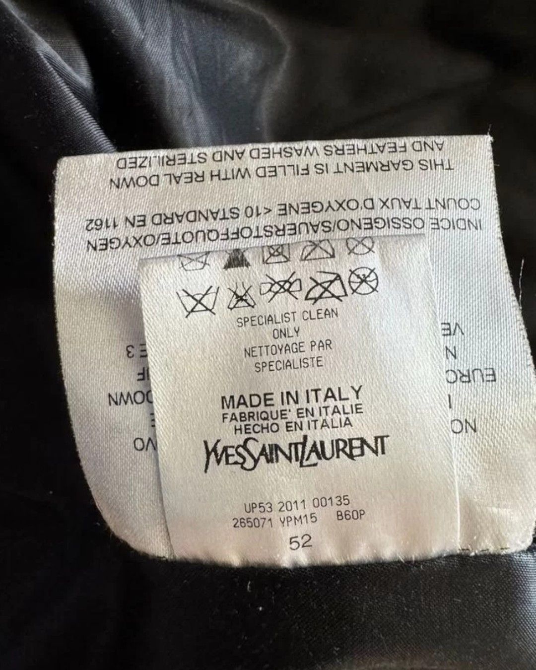 Yves Saint Laurent SHEARLING COLLAR GOOSE DOWN PADDED BIKER BOMBER JACKET Size US L / EU 52-54 / 3 - 7 Thumbnail