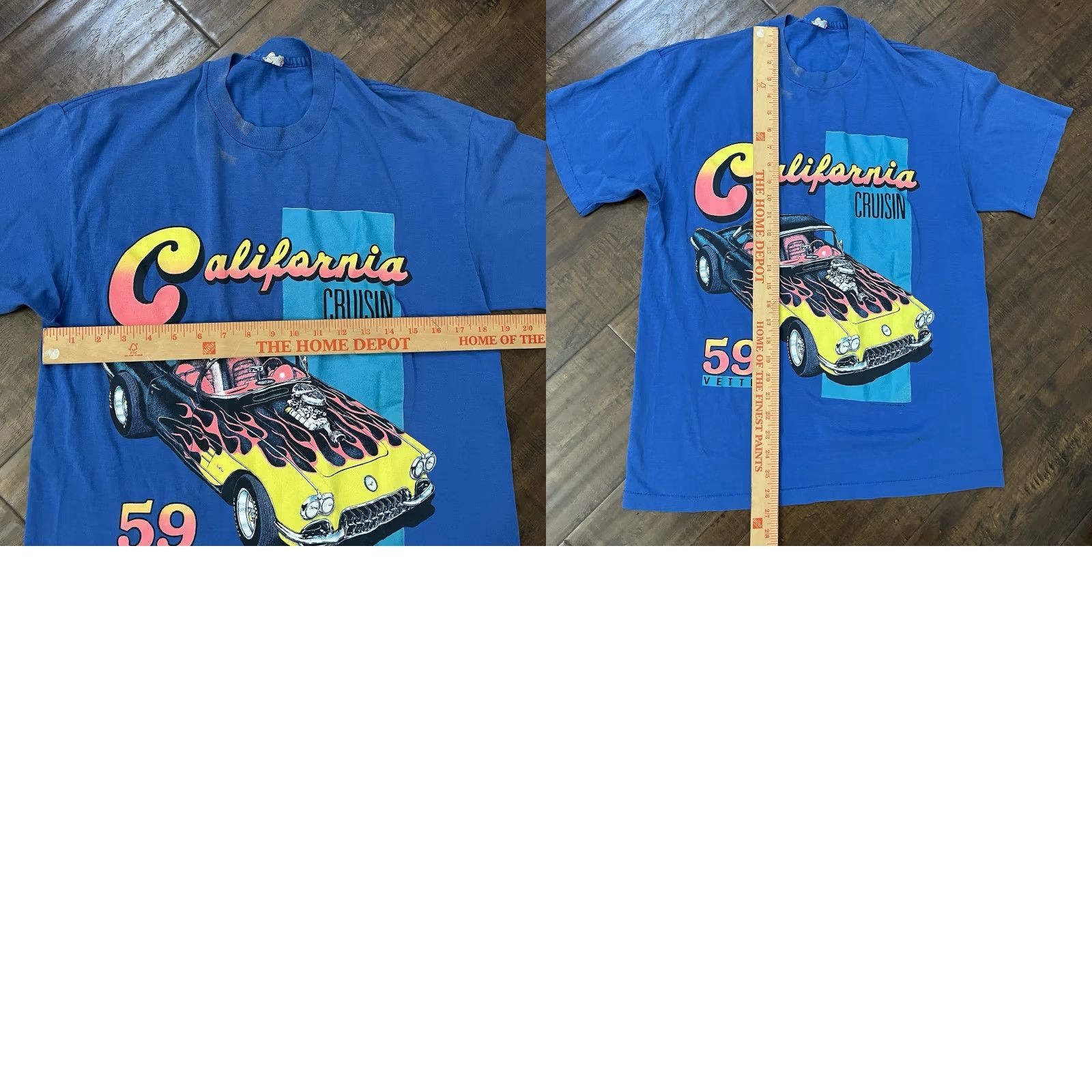 Vintage VINTAGE Chevrolet T-Shirt Blue 80s 90s Hot Rod Racing Single Stitch Mens L Size US L / EU 52-54 / 3 - 8 Thumbnail