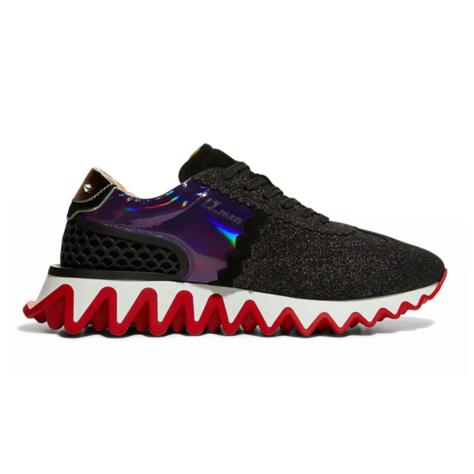 Christian Louboutin Christian Louboutin Mens Loubishark Flat Black Purple Size US 8 / EU 41 - 1 Thumbnail