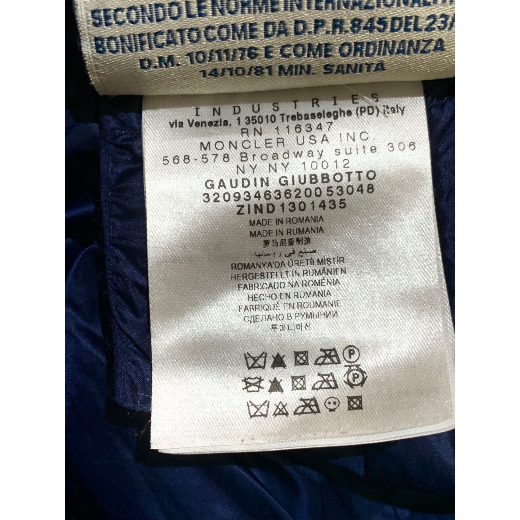 Moncler Moncler Womens Navy Blue Quilted Down Jacket With Stand Coll Size XS / US 0-2 / IT 36-38 - 3 Thumbnail