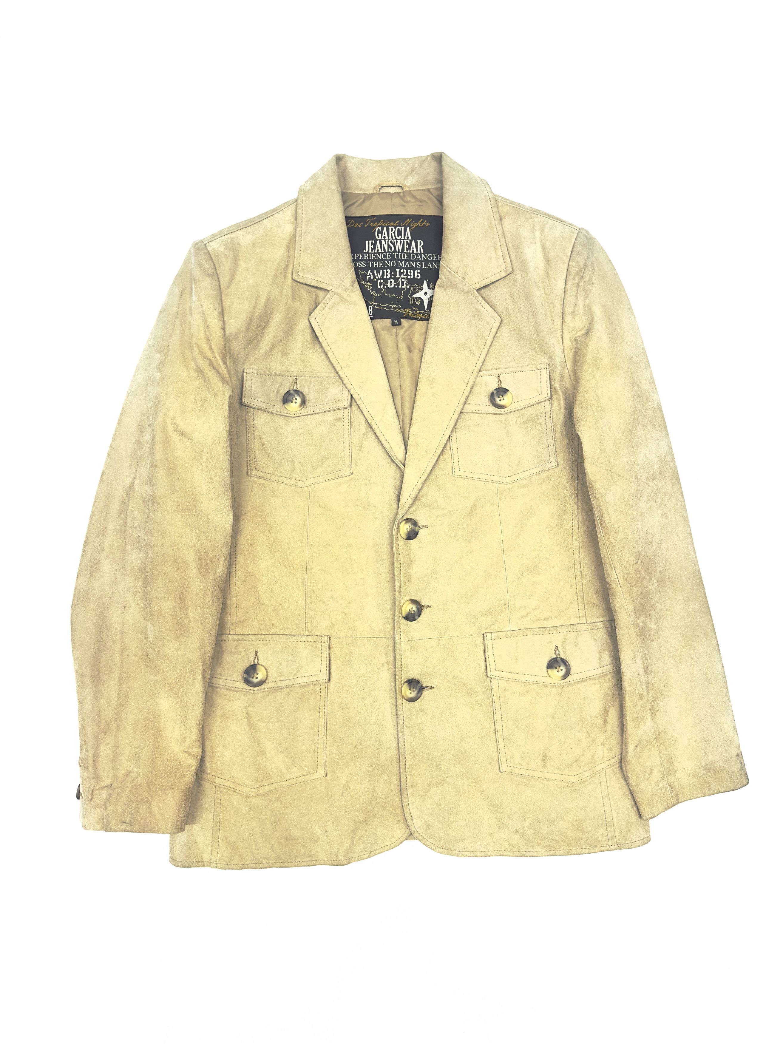 Vintage Garcia Vintage Leather Suede Blazer Jacket 1990s Size 48R - 2 Thumbnail