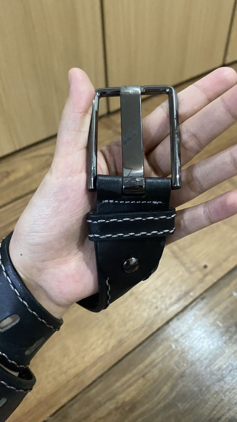 Leather × Vintage Y2K belt vintage leather black Size ONE SIZE - 3 Thumbnail