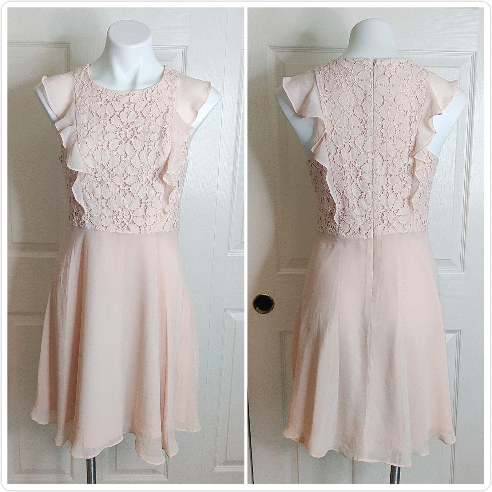 Nanette Lepore Nanette Lepore floral lace ruffle chiffon dresss sz 4 Size S / US 4 / IT 40 - 1 Thumbnail