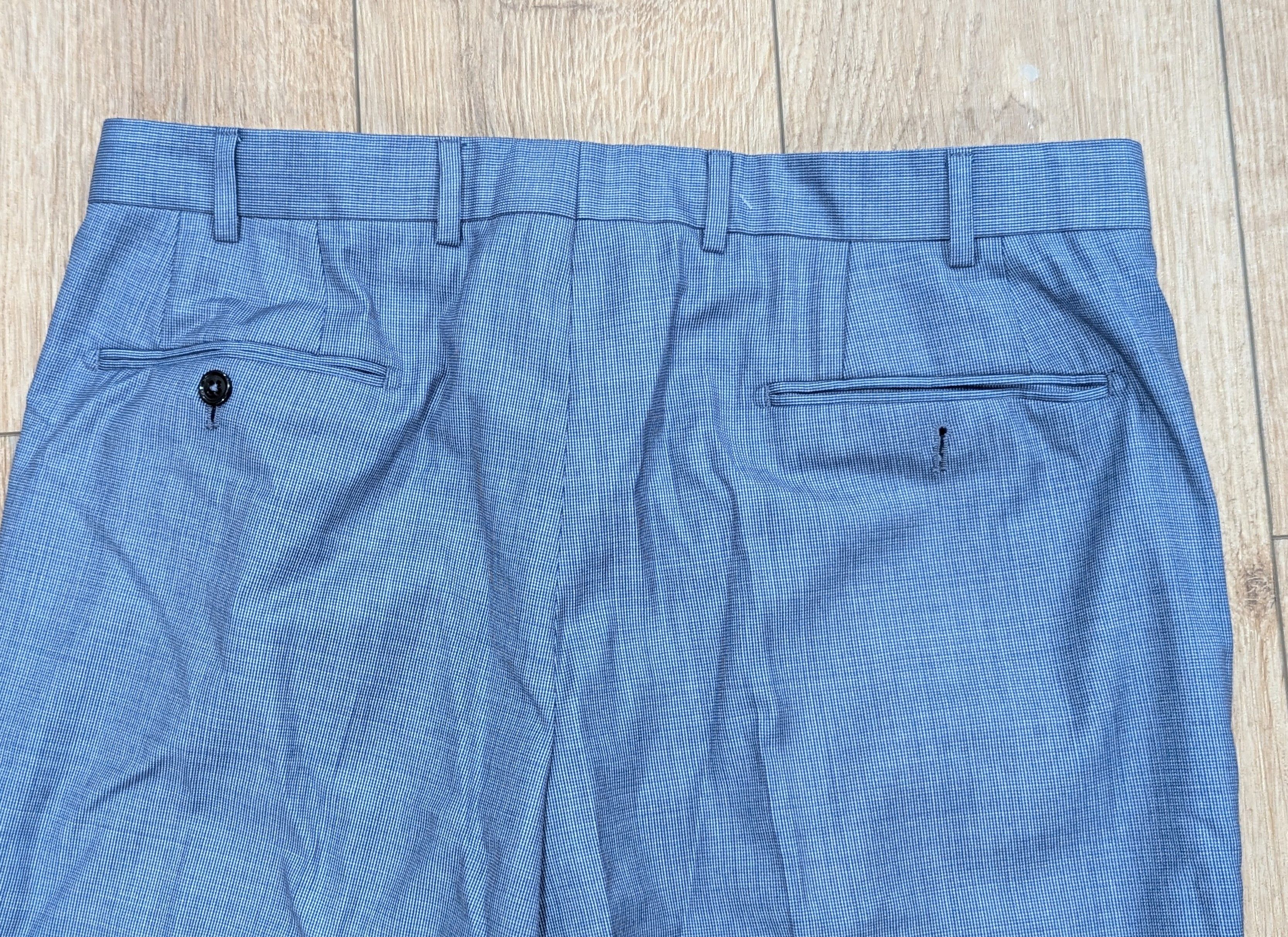 Emporio Armani Emporio Armani Flat Front Dress Pants Blue 50 US 34 Size US 34 / EU 50 - 4 Thumbnail
