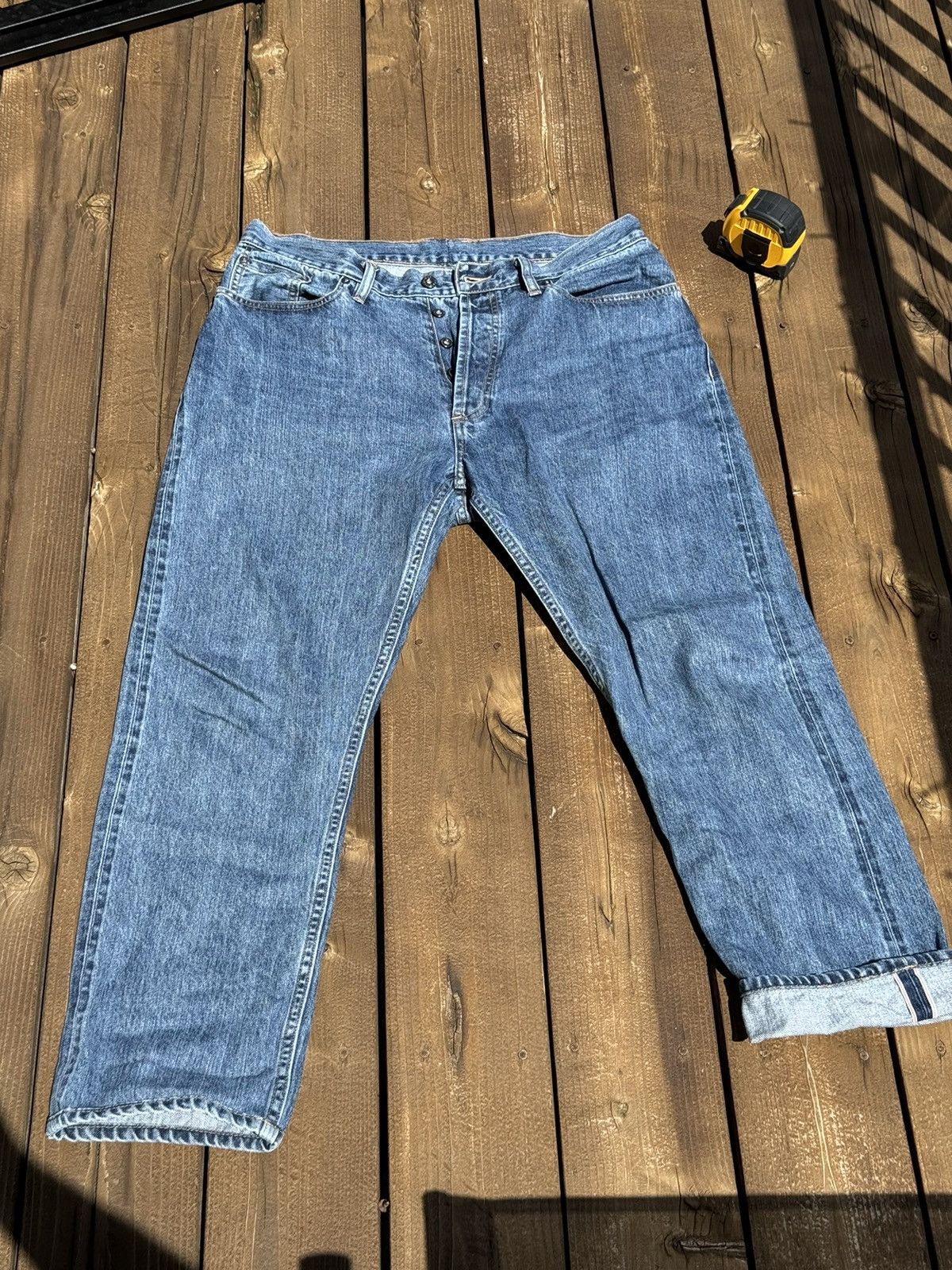 image of 3Sixteen Stone Washed Denim in Blue, Men's (Size 31)