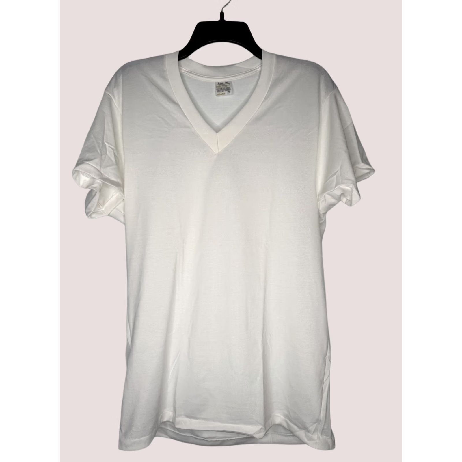 Sears VINTAGE Sears Golden Comfort Plus Mens Large White V Neck T Shirt Undershirt Unworn Size US L / EU 52-54 / 3 - 1 Thumbnail