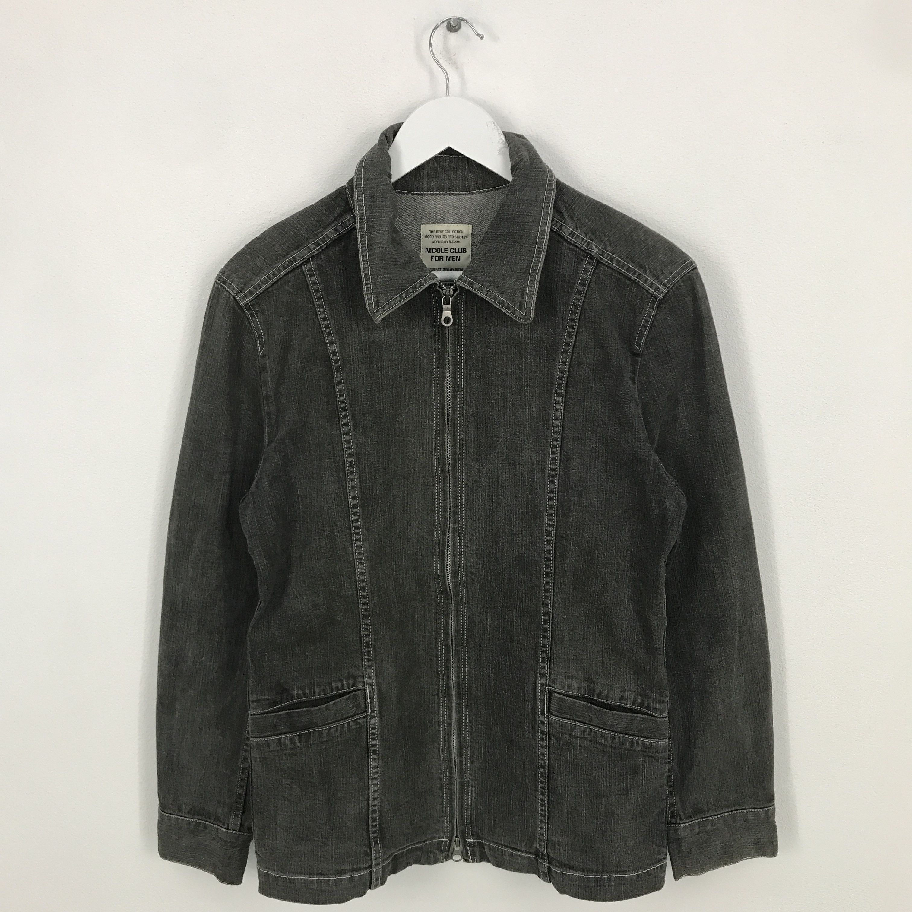 Japanese Brand × Nicole Club nicole club for men Black faded zipper jacket Size US S / EU 44-46 / 1 - 1 Thumbnail