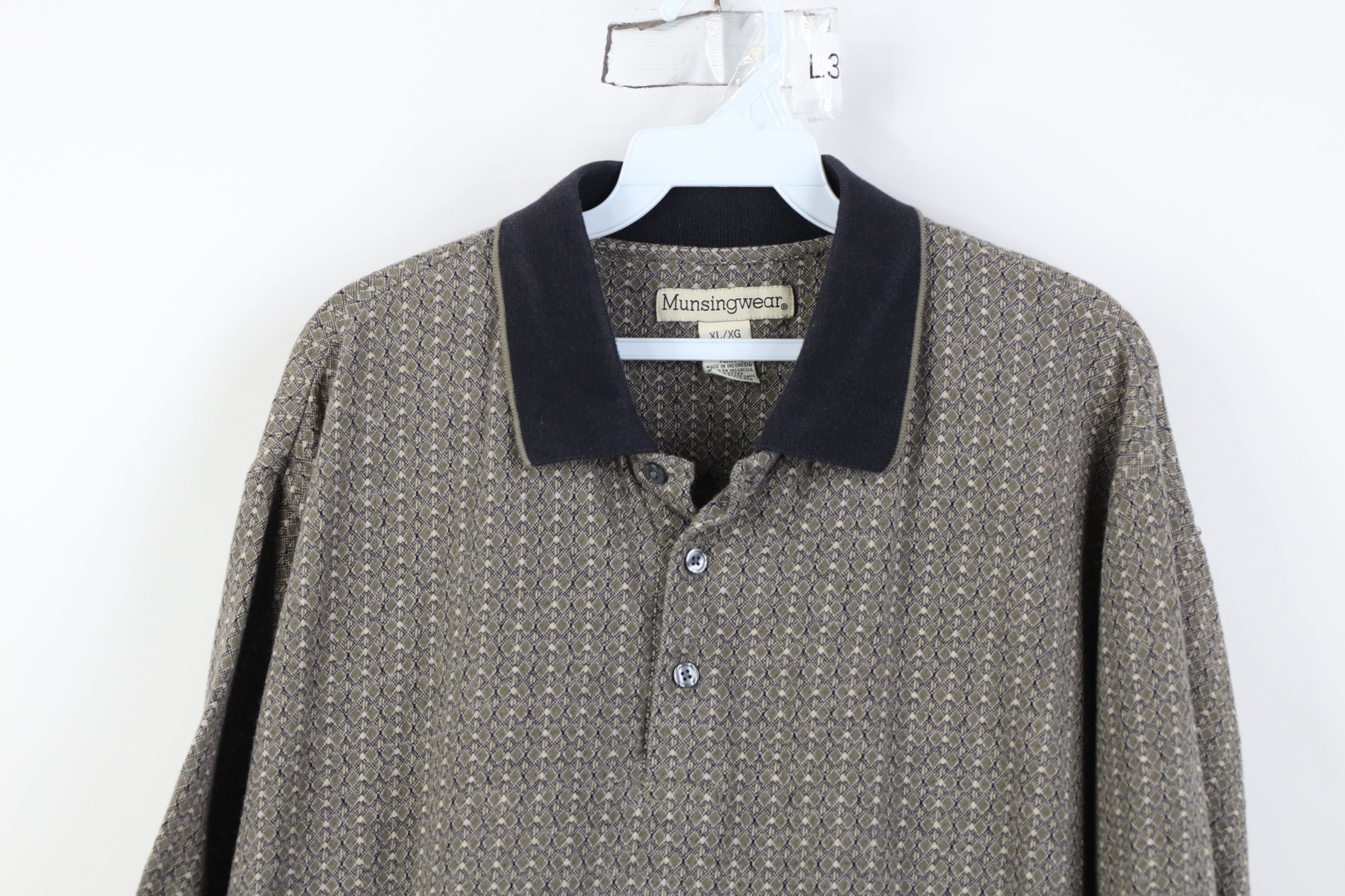 Vintage Vintage 90s Streetwear Diamond Knit Collared Golf Polo Shirt Size US XL / EU 56 / 4 - 2 Thumbnail