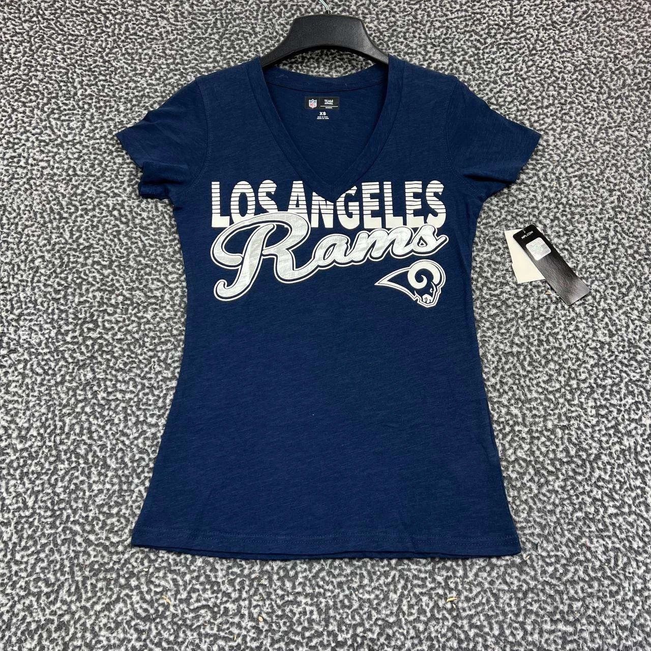 G-III Los Angeles LA Rams Shirt Women XS Blue Short Sleeve V-Neck Size XS / US 0-2 / IT 36-38 - 1 Thumbnail