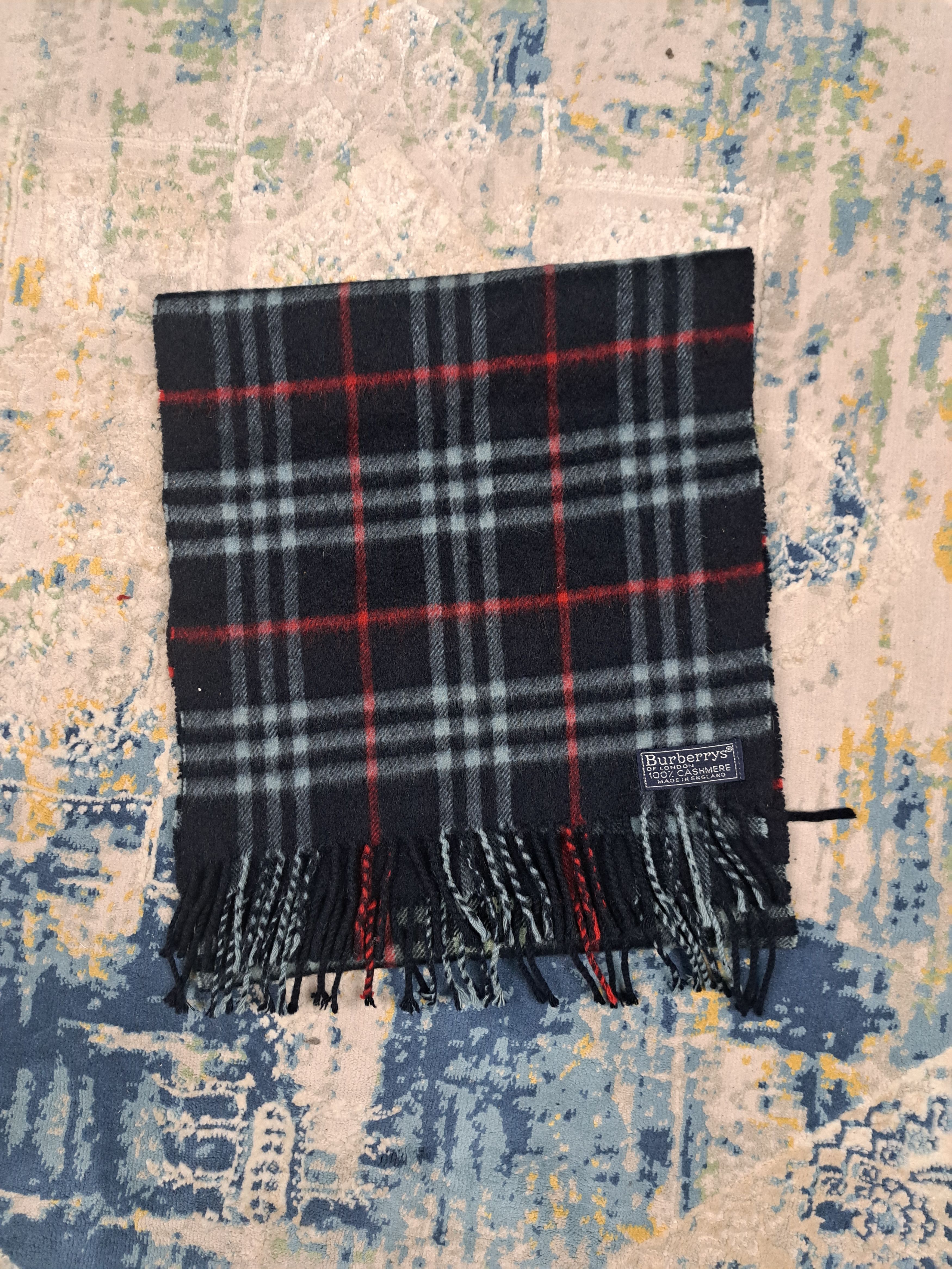 Burberry 100% Cashmere VTG 90s Burberrys Nova Check Checkered Scarf Size ONE SIZE - 3 Thumbnail